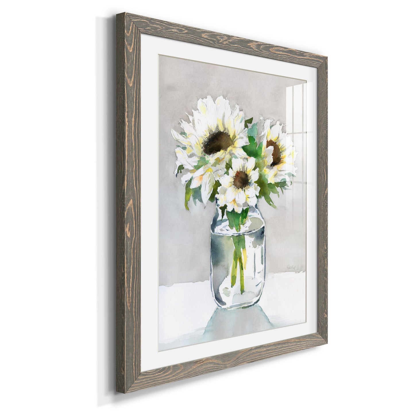 Sunflower II - Premium Framed Print - Distressed Barnwood Frame - Ready to Hang