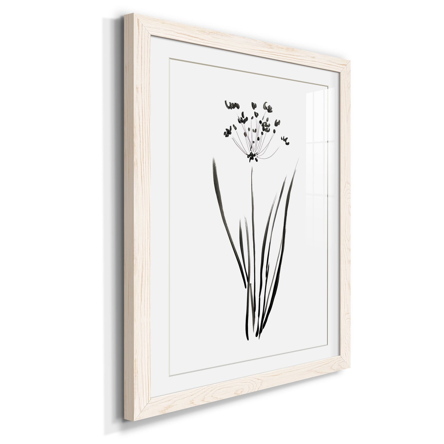 Inky Botanical II - Premium Framed Print - Distressed Barnwood Frame - Ready to Hang