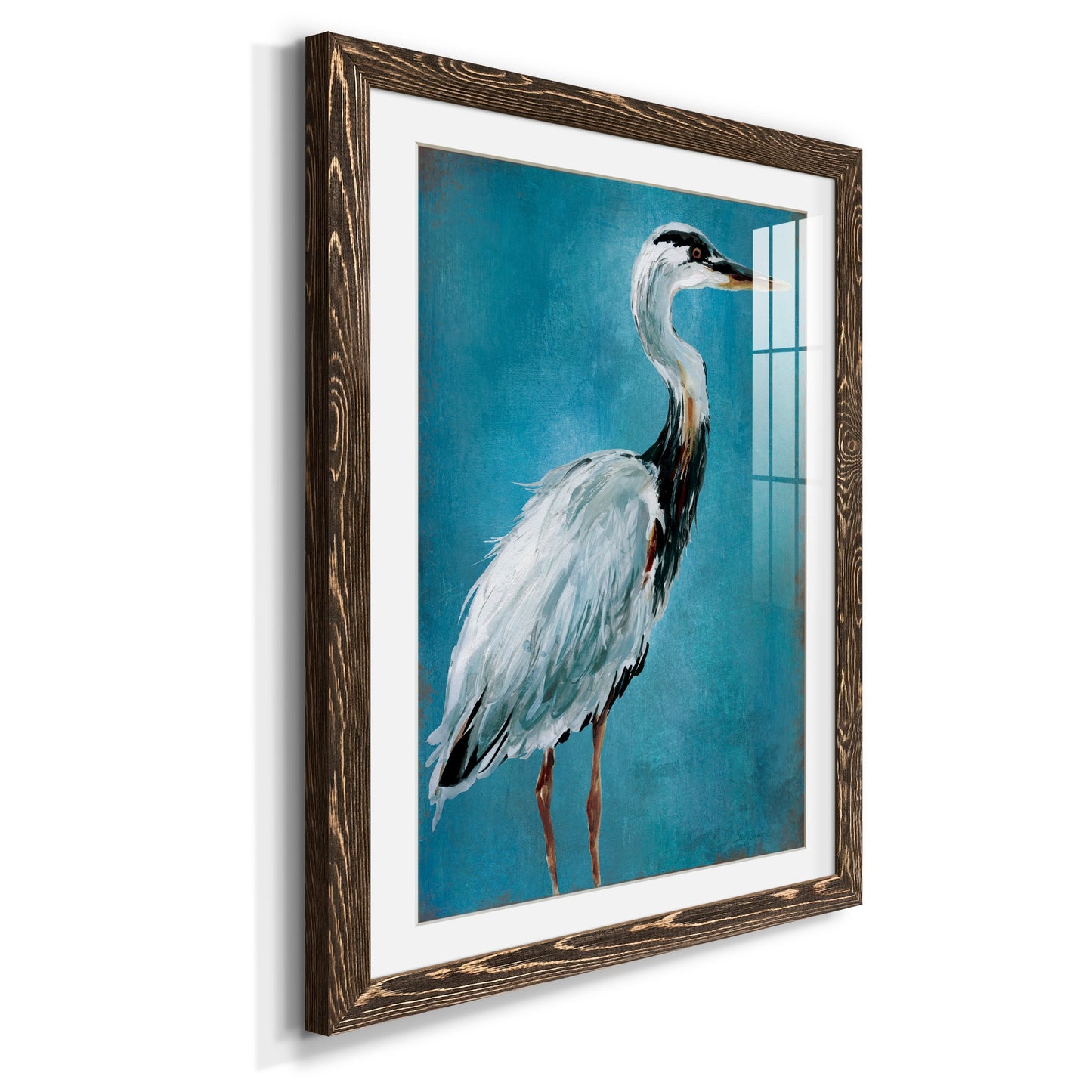 Great Blue Heron I - Premium Framed Print - Distressed Barnwood Frame - Ready to Hang