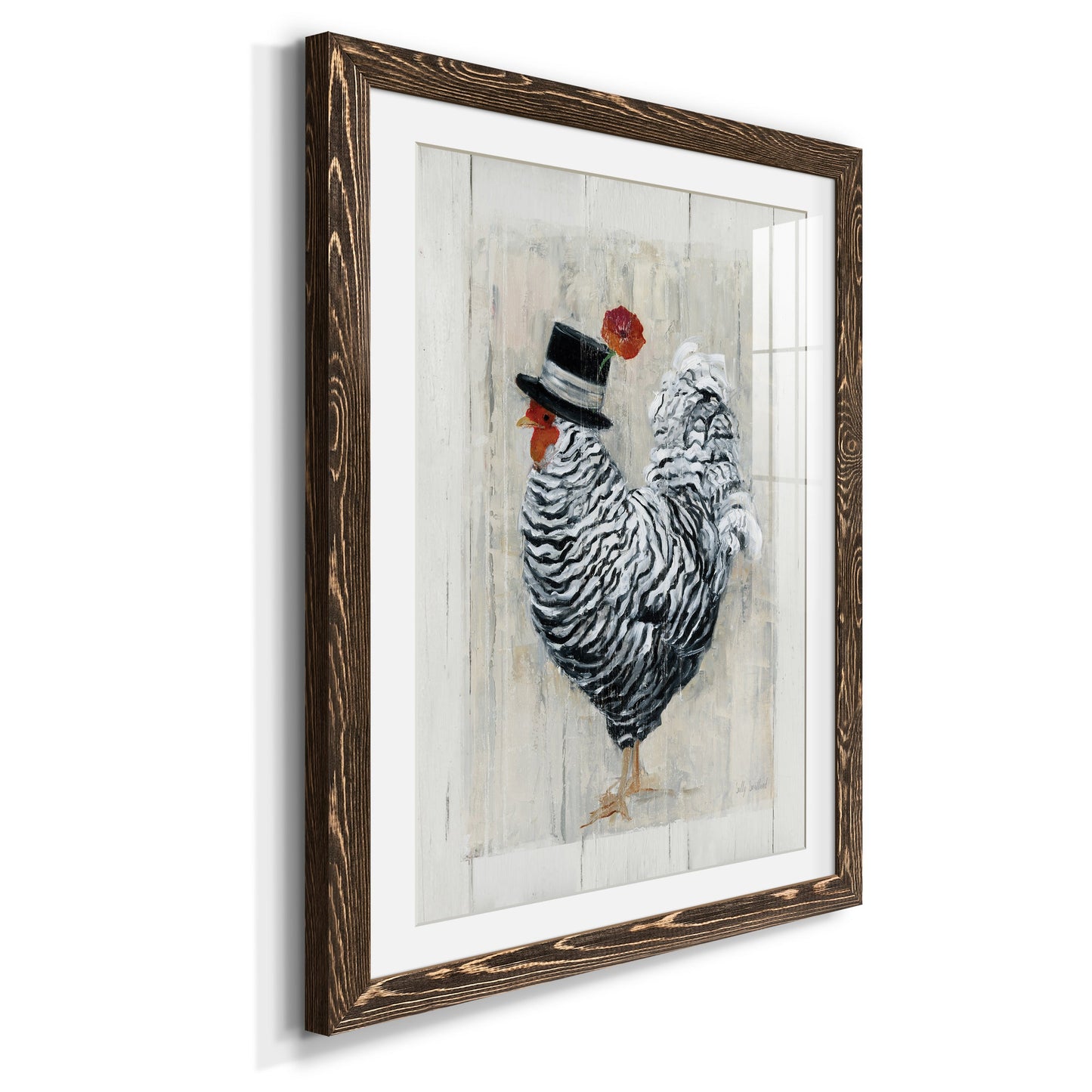 Sunday Best Rooster - Premium Framed Print - Distressed Barnwood Frame - Ready to Hang