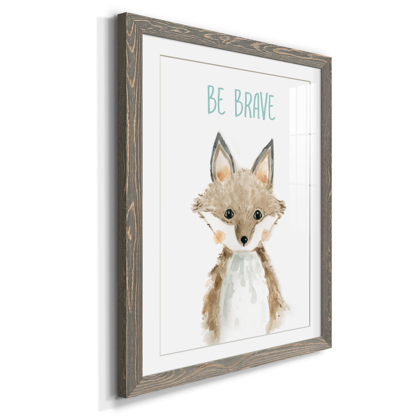 Be Brave Fox - Premium Framed Print - Distressed Barnwood Frame - Ready to Hang