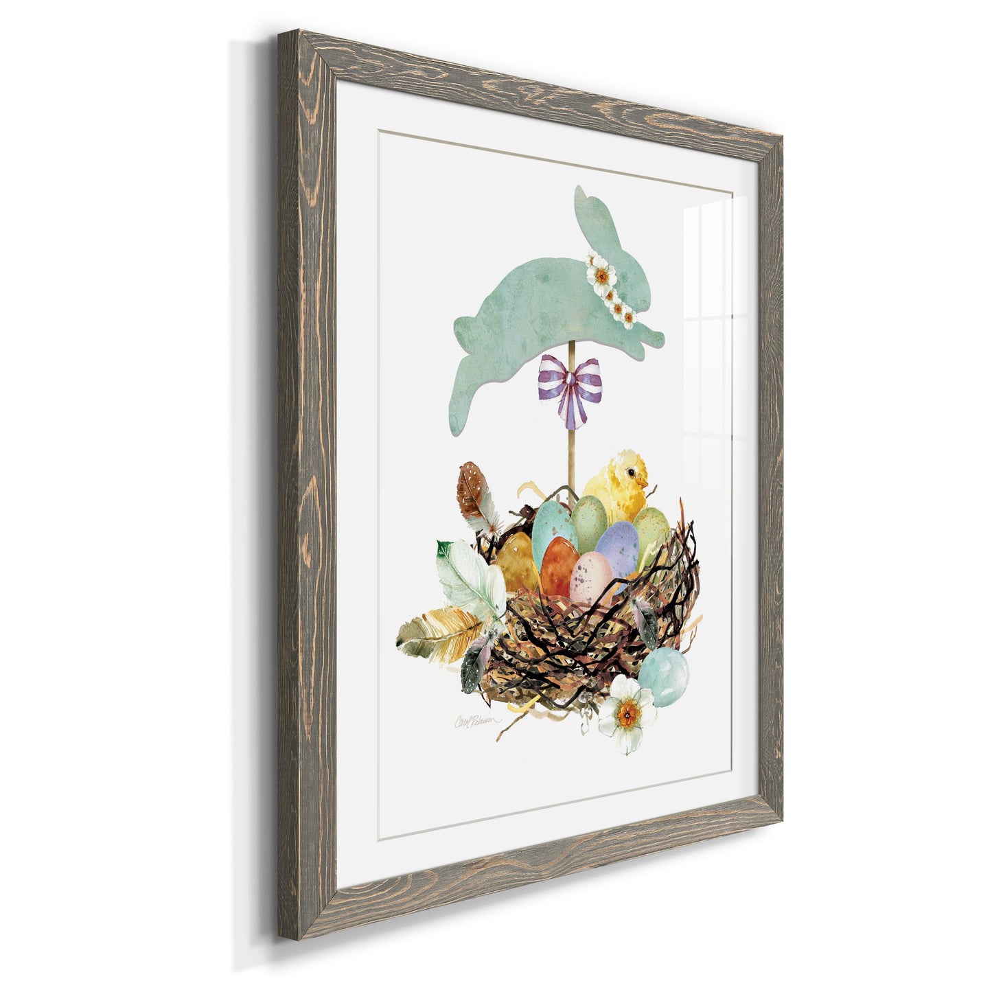 Bunny Hop - Premium Framed Print - Distressed Barnwood Frame - Ready to Hang