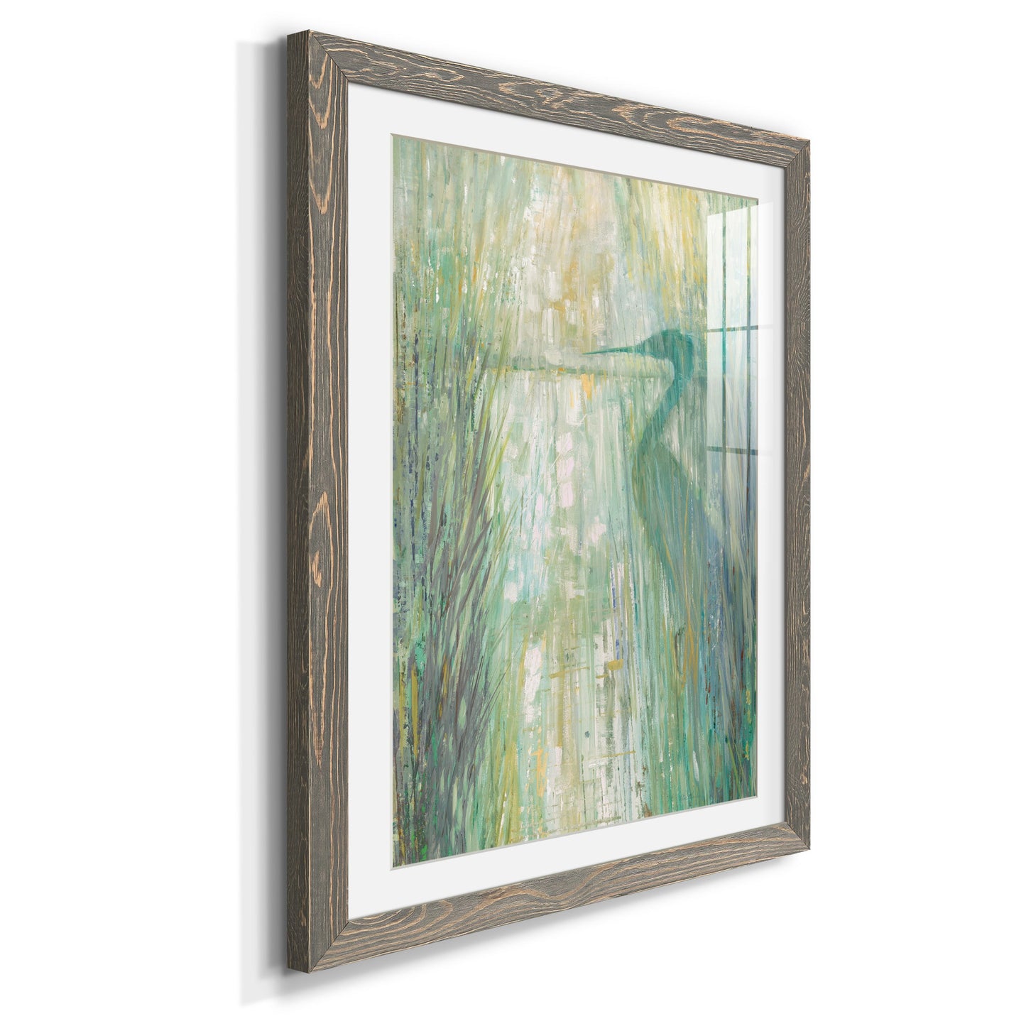 Morning Egret II - Premium Framed Print - Distressed Barnwood Frame - Ready to Hang