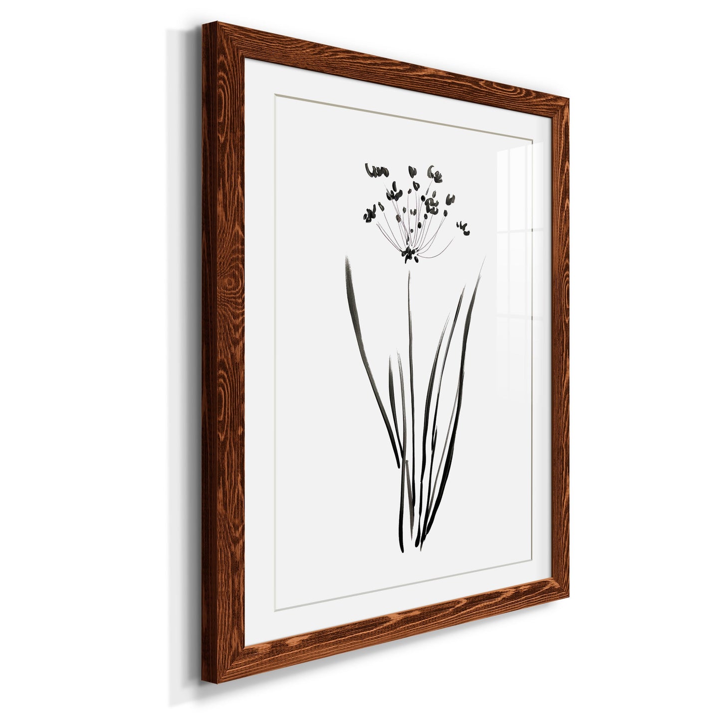 Inky Botanical II - Premium Framed Print - Distressed Barnwood Frame - Ready to Hang