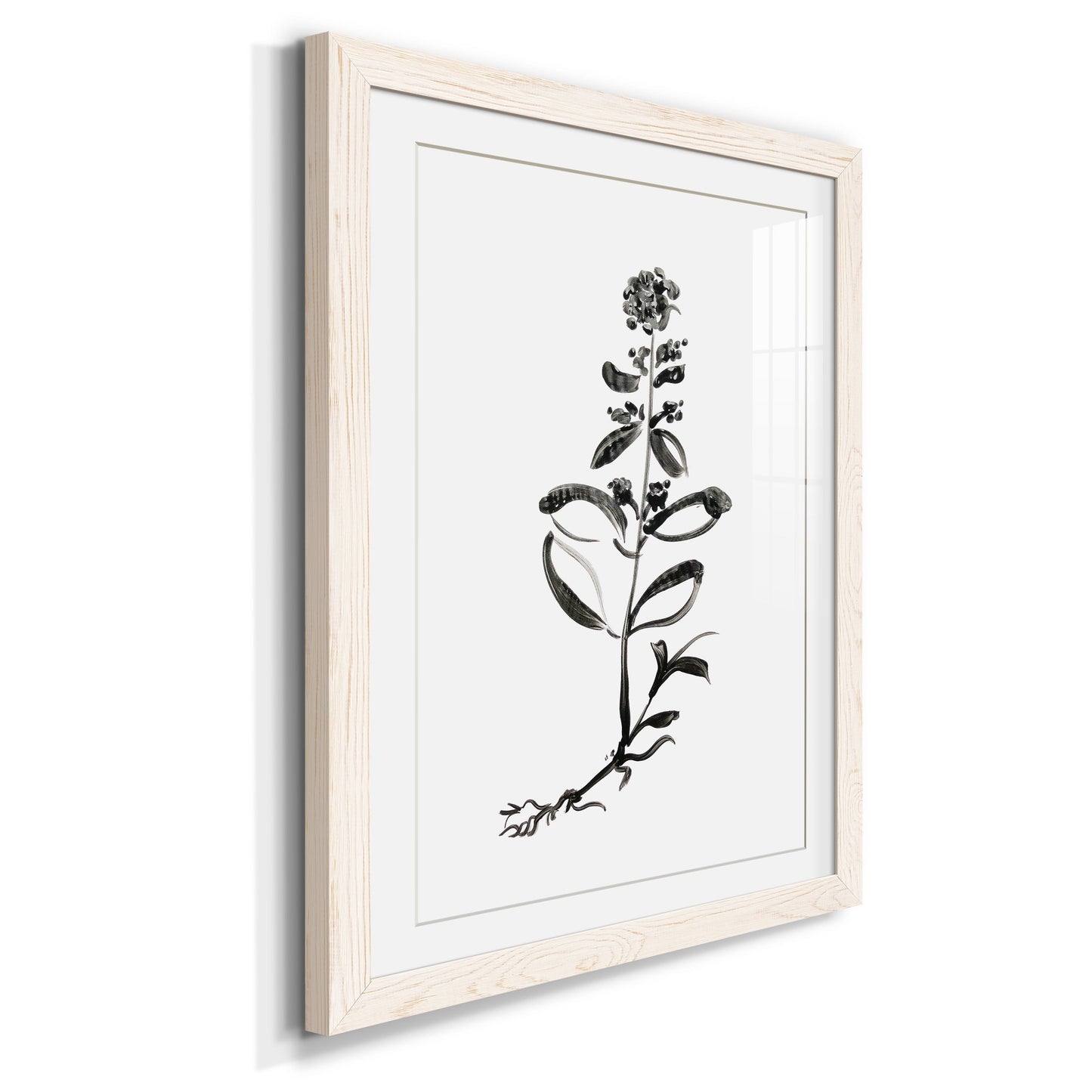 Inky Botanical III - Premium Framed Print - Distressed Barnwood Frame - Ready to Hang