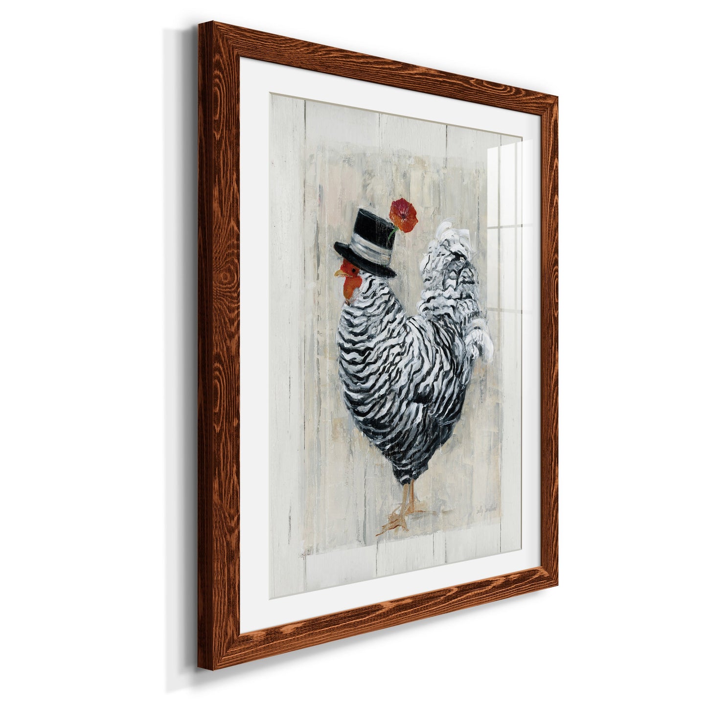 Sunday Best Rooster - Premium Framed Print - Distressed Barnwood Frame - Ready to Hang