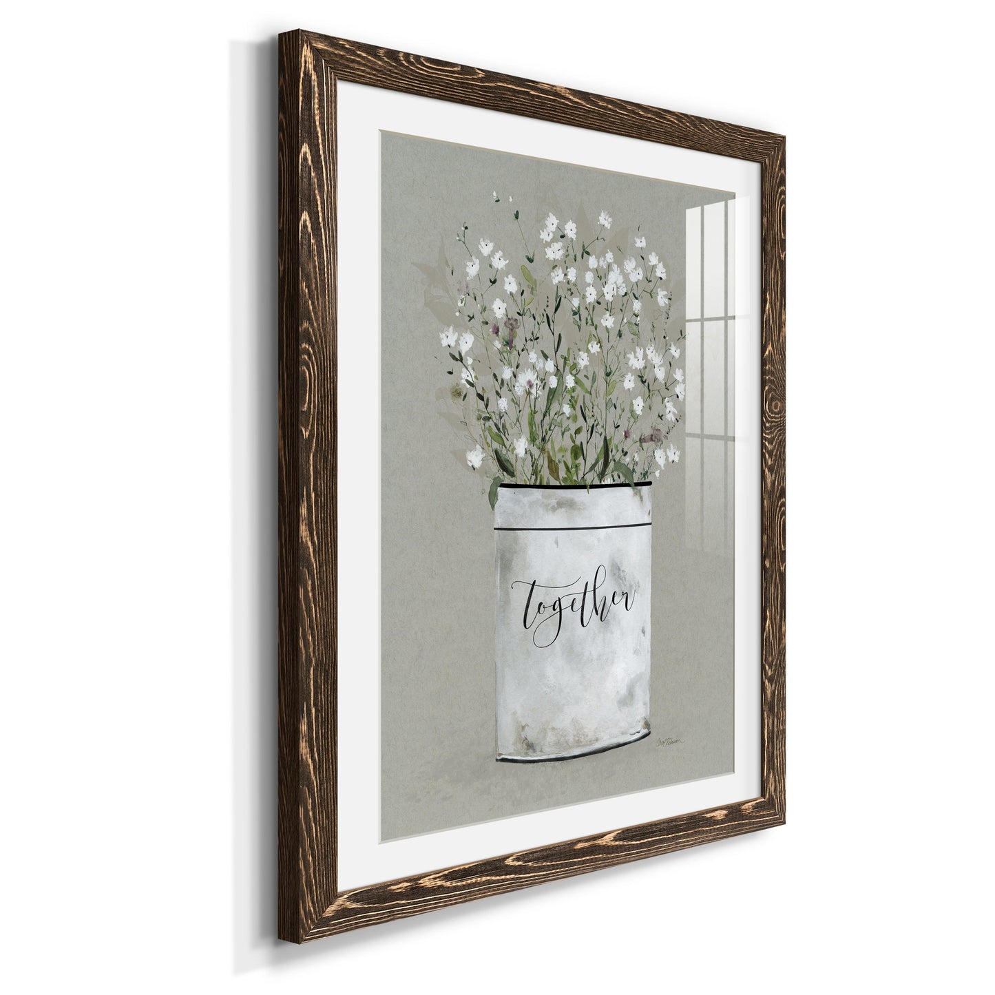 Bouquet of Grace Bucket Together - Premium Framed Print - Distressed Barnwood Frame - Ready to Hang