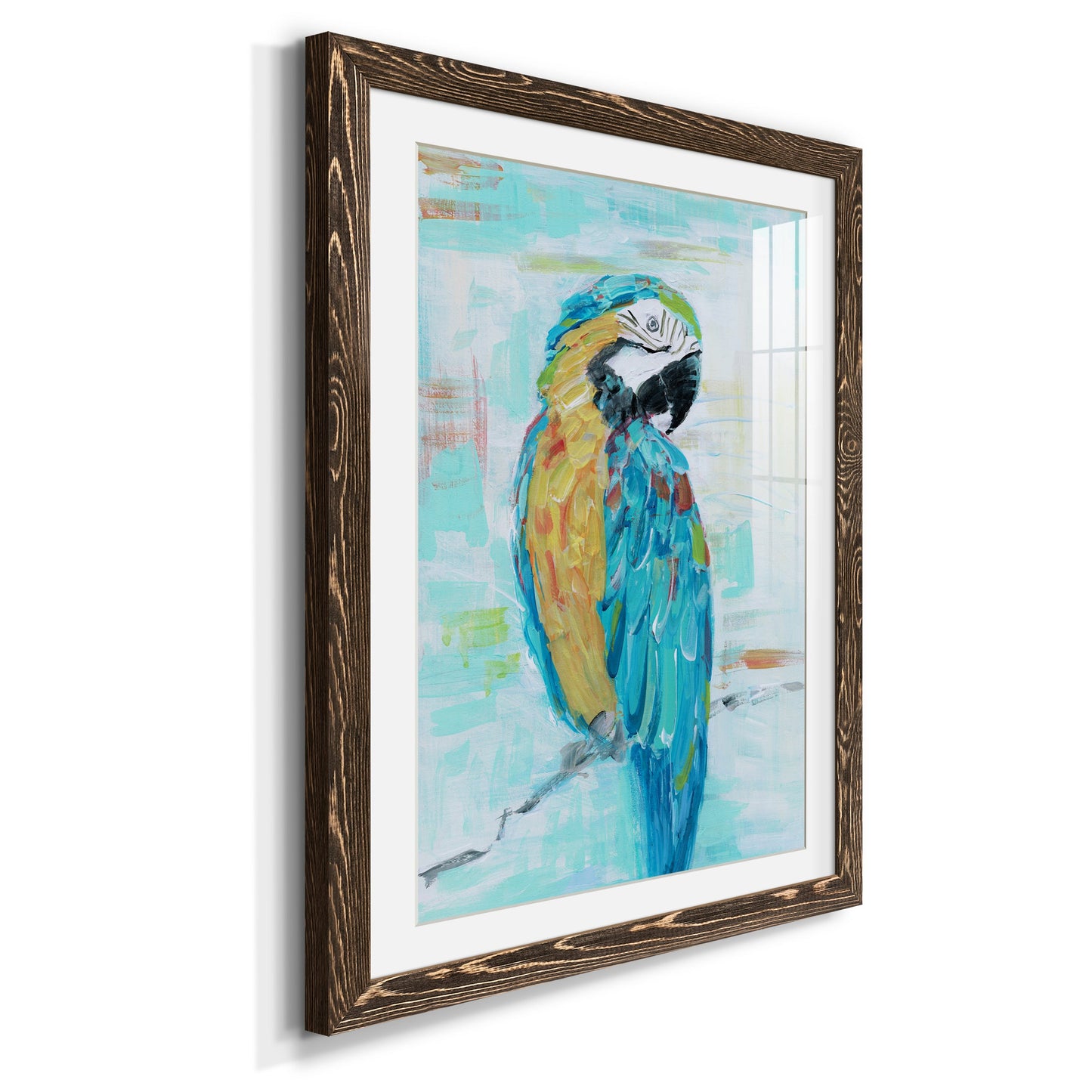 Island Parrot I - Premium Framed Print - Distressed Barnwood Frame - Ready to Hang