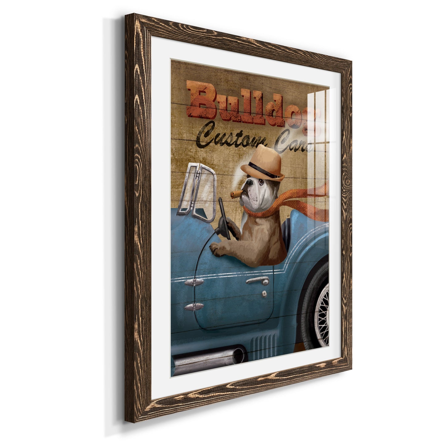 Bulldog Custom Cars - Premium Framed Print - Distressed Barnwood Frame - Ready to Hang