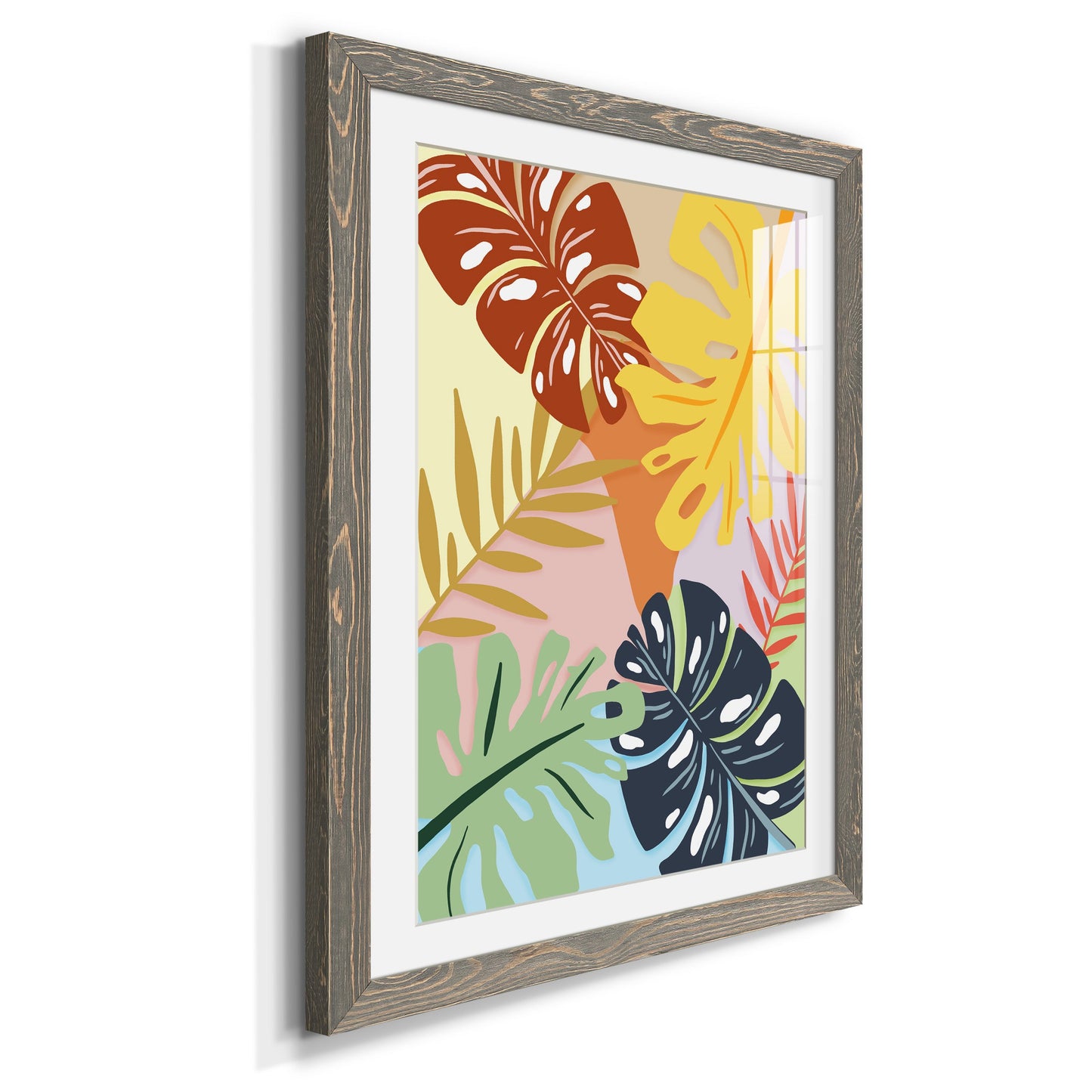 Tropical Foliage II - Premium Framed Print - Distressed Barnwood Frame - Ready to Hang