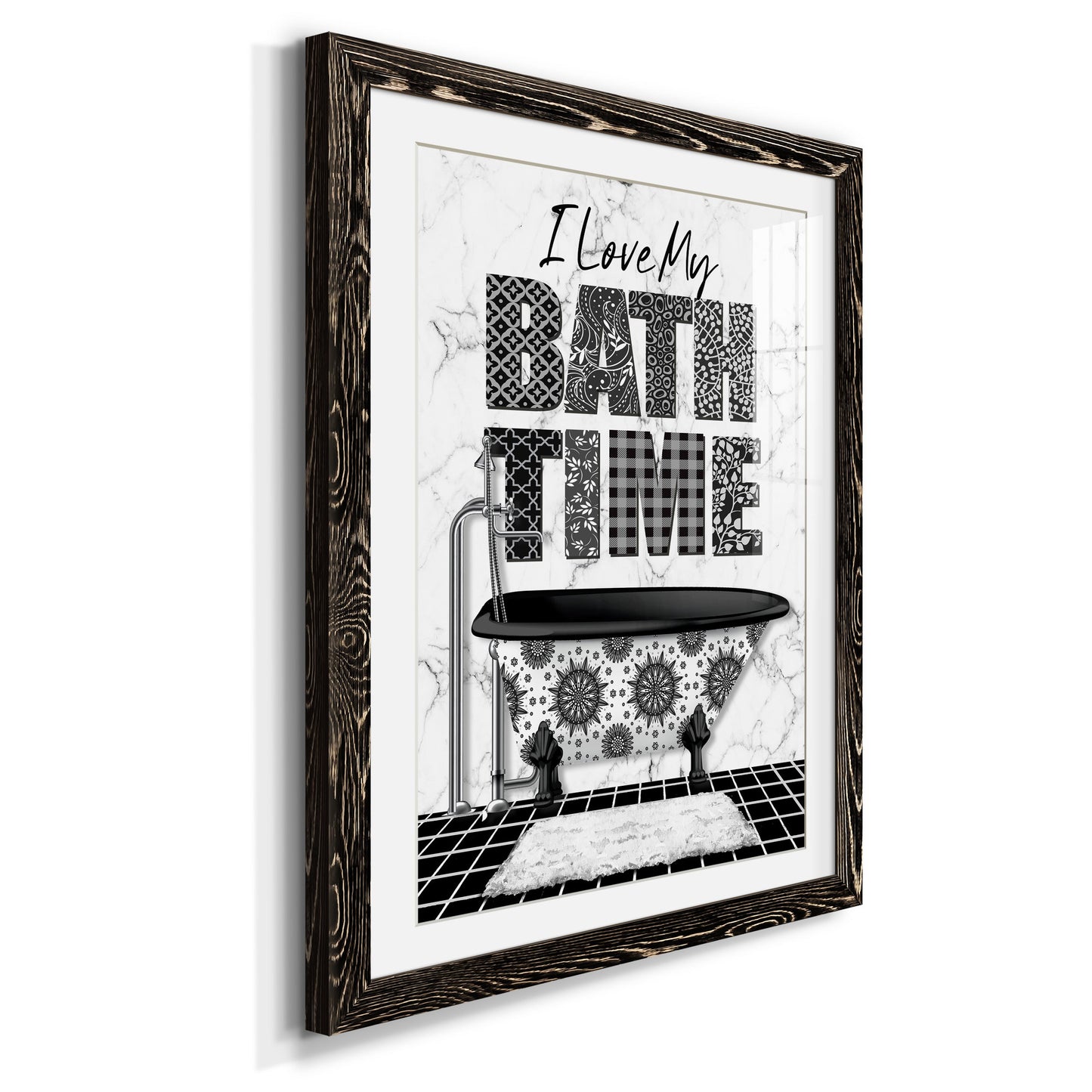 Bath Time - Premium Framed Print - Distressed Barnwood Frame - Ready to Hang