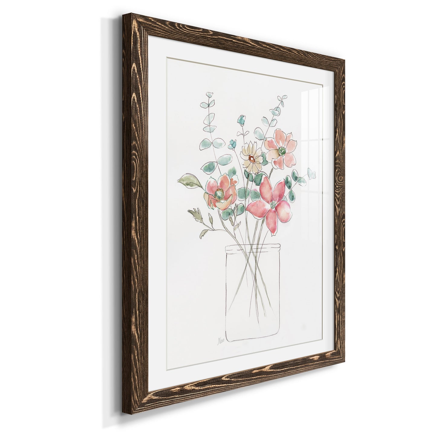 Whimsical Wildflowers I - Premium Framed Print - Distressed Barnwood Frame - Ready to Hang