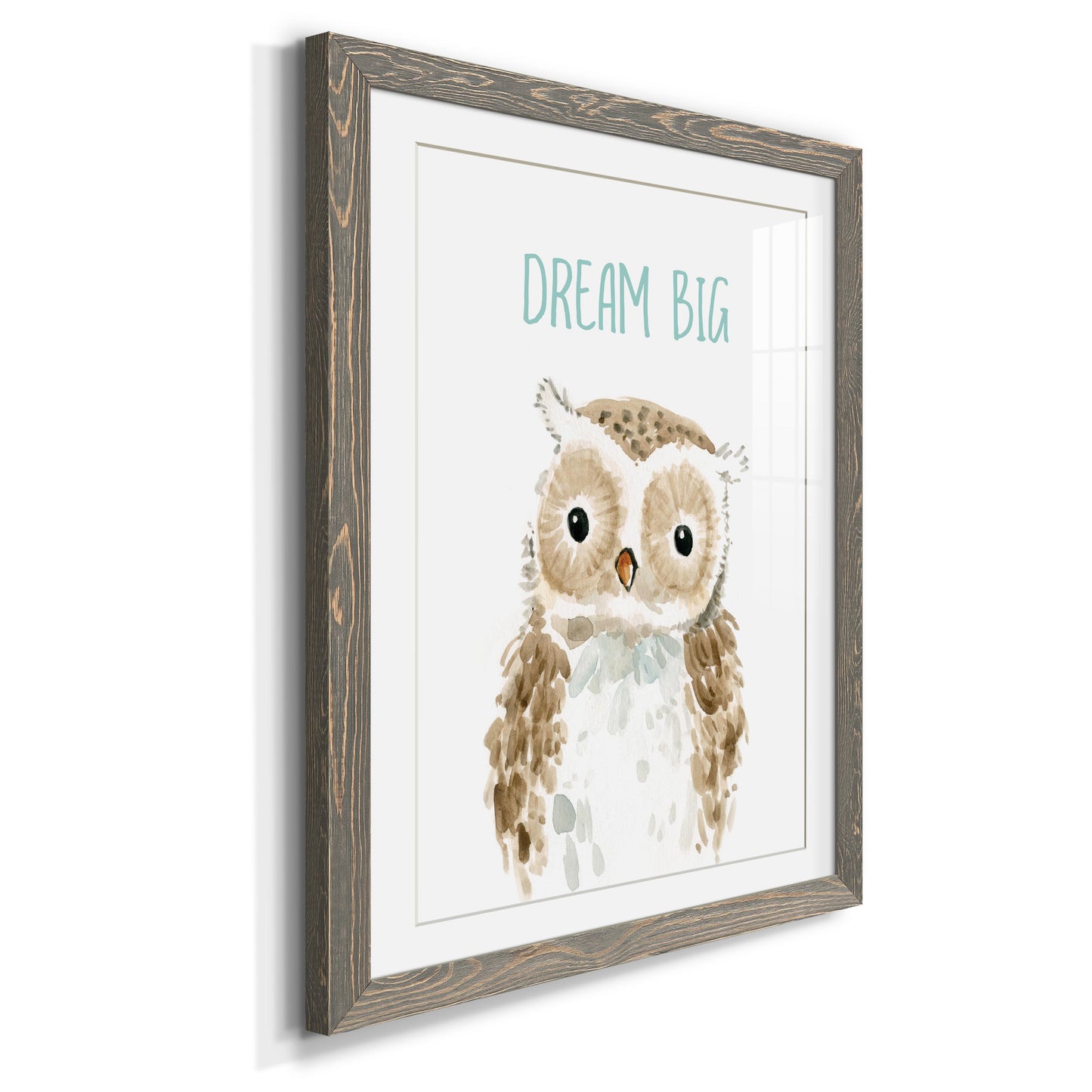 Dream Big Owl - Premium Framed Print - Distressed Barnwood Frame - Ready to Hang