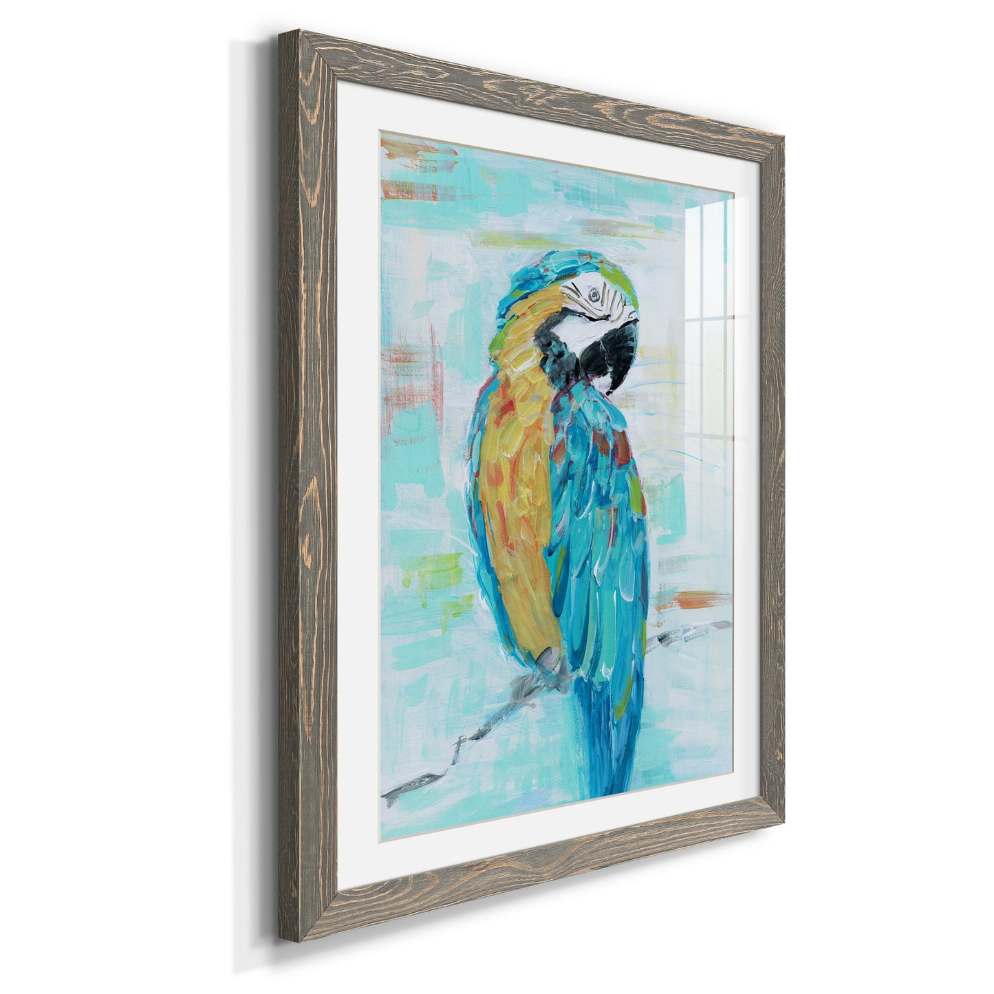 Island Parrot I - Premium Framed Print - Distressed Barnwood Frame - Ready to Hang