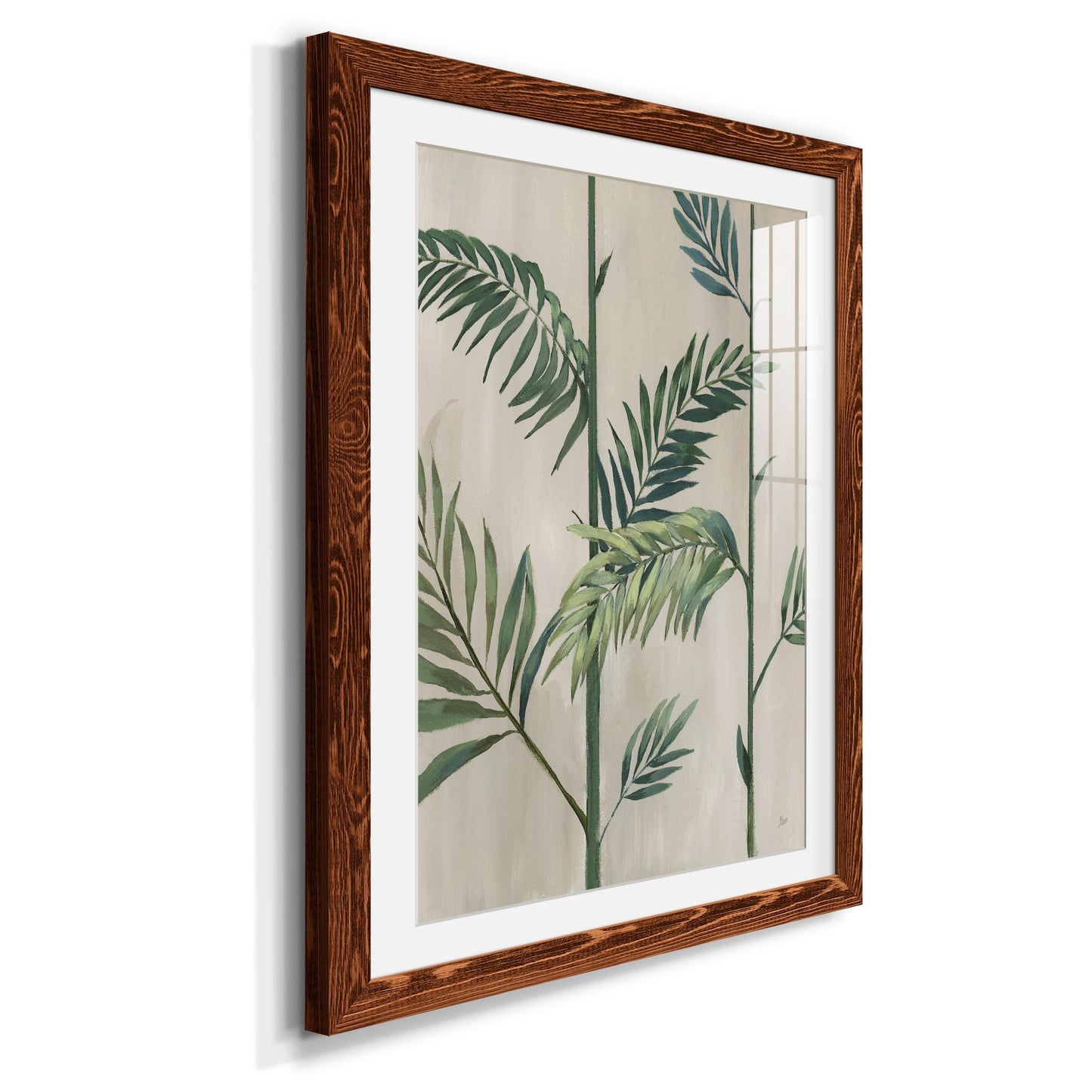 Modern Fronds II - Premium Framed Print - Distressed Barnwood Frame - Ready to Hang