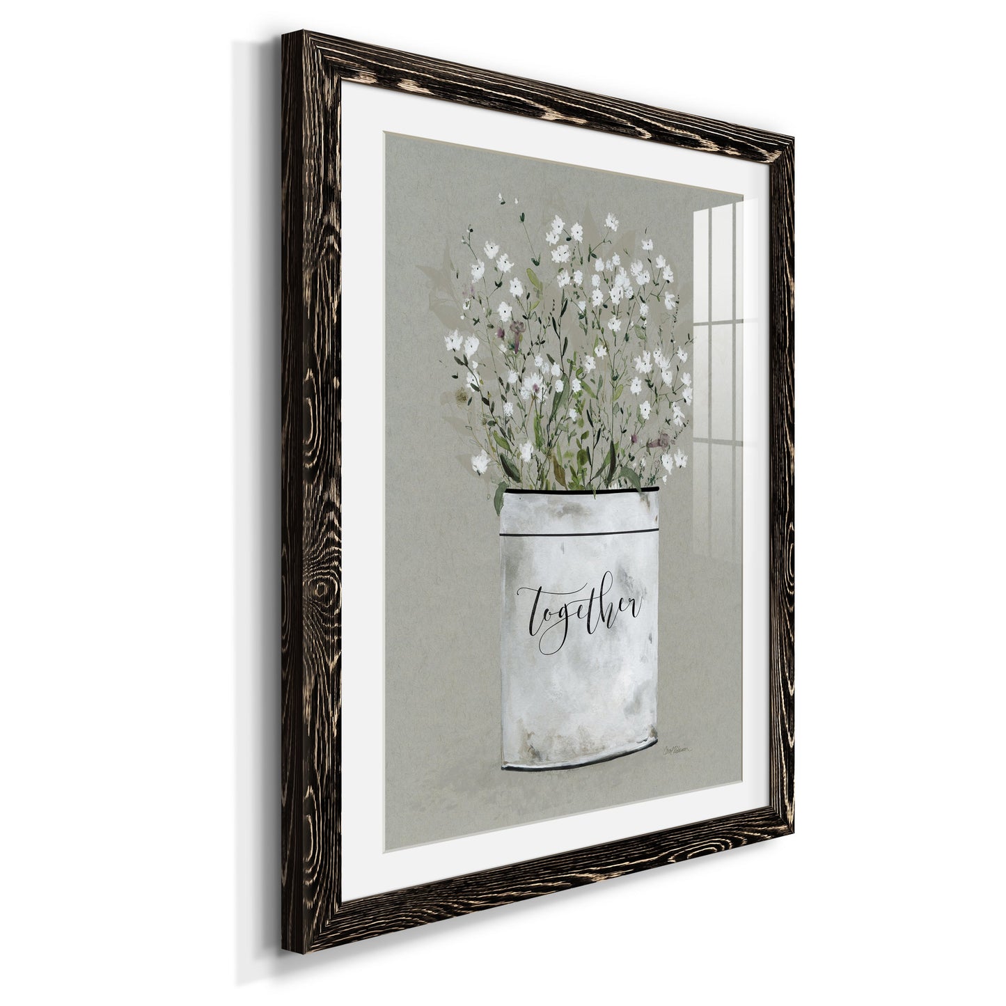 Bouquet of Grace Bucket Together - Premium Framed Print - Distressed Barnwood Frame - Ready to Hang