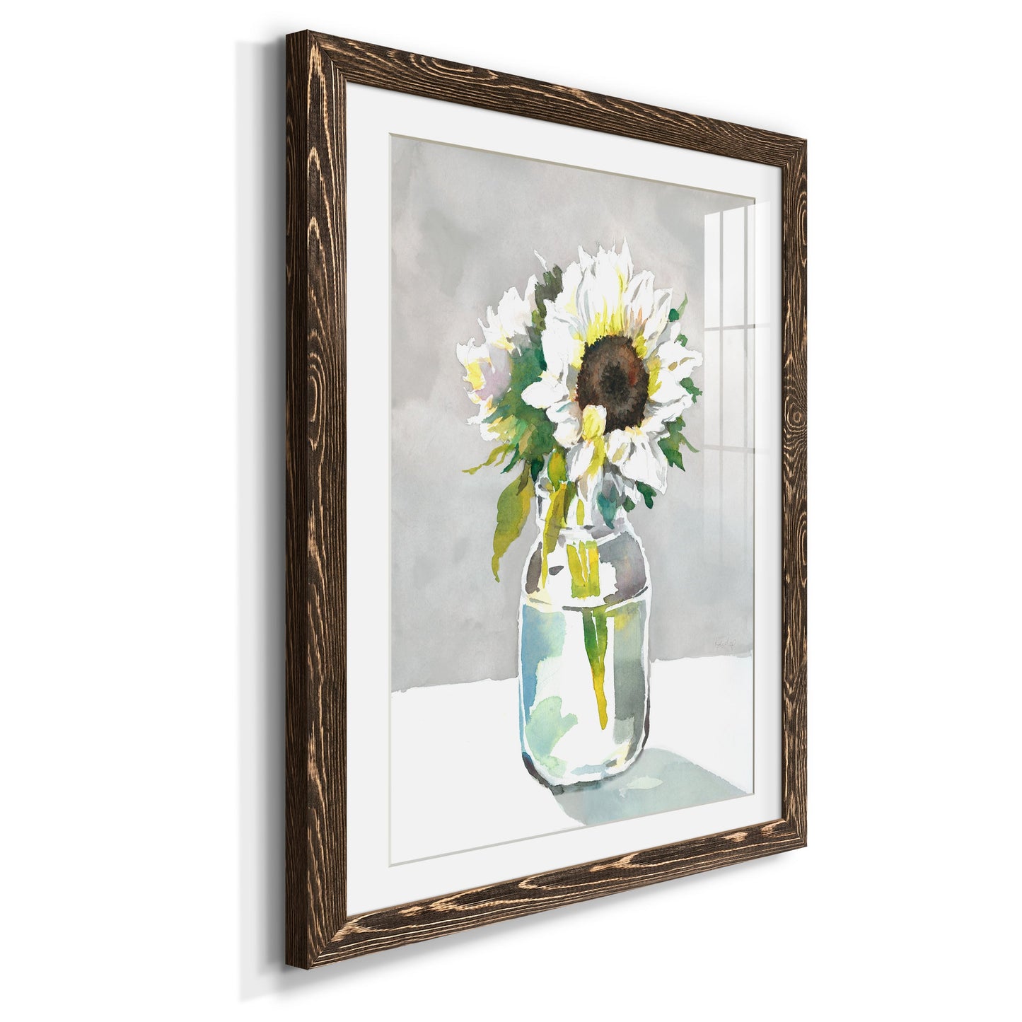 Sunflower I - Premium Framed Print - Distressed Barnwood Frame - Ready to Hang