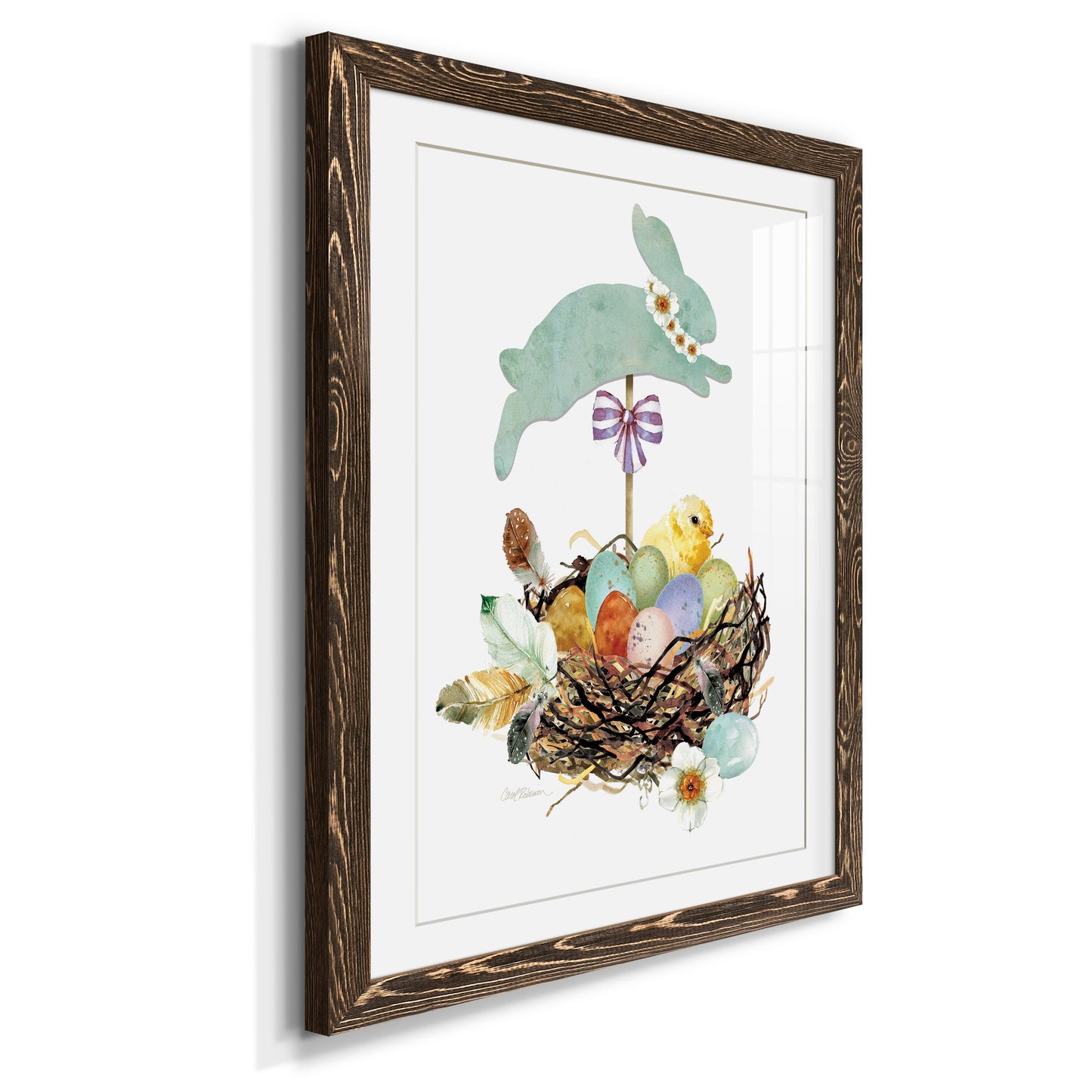 Bunny Hop - Premium Framed Print - Distressed Barnwood Frame - Ready to Hang