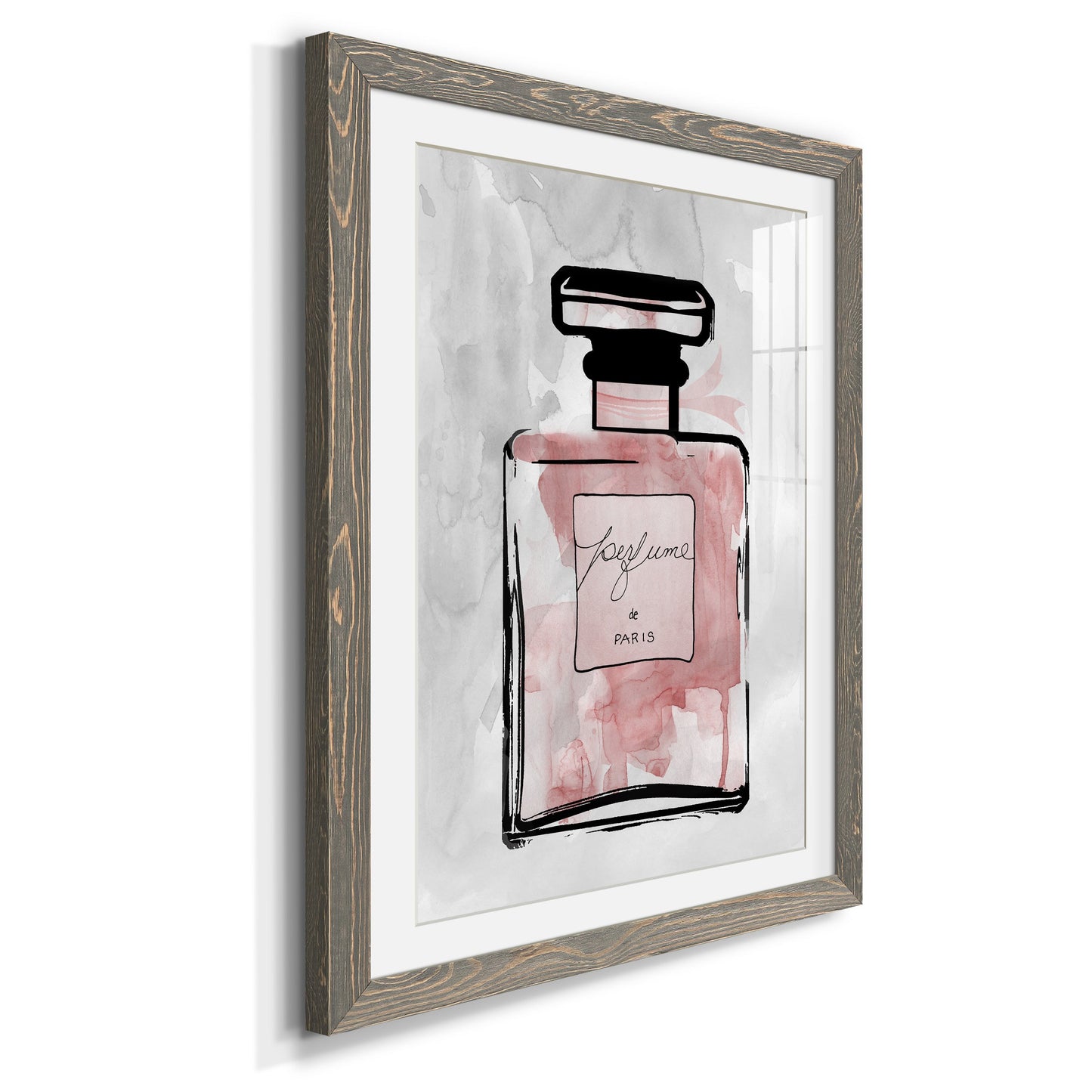 Blush Wash Perfume - Premium Framed Print - Distressed Barnwood Frame - Ready to Hang