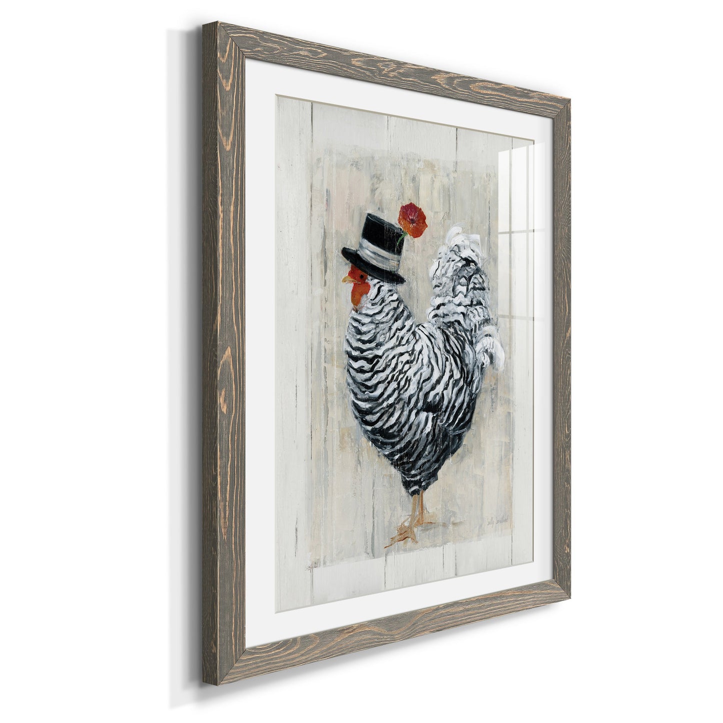 Sunday Best Rooster - Premium Framed Print - Distressed Barnwood Frame - Ready to Hang