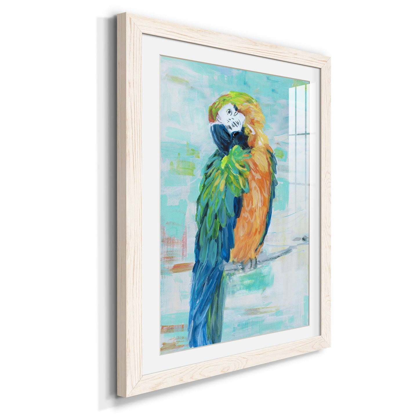 Island Parrot II - Premium Framed Print - Distressed Barnwood Frame - Ready to Hang