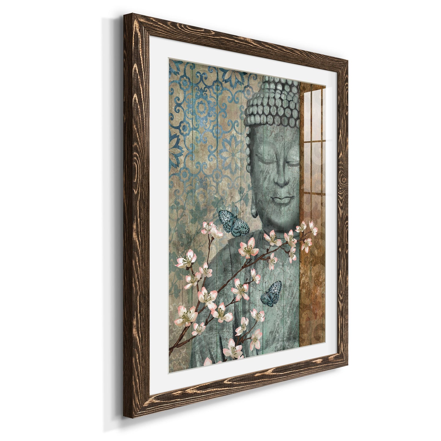 Buddha - Premium Framed Print - Distressed Barnwood Frame - Ready to Hang