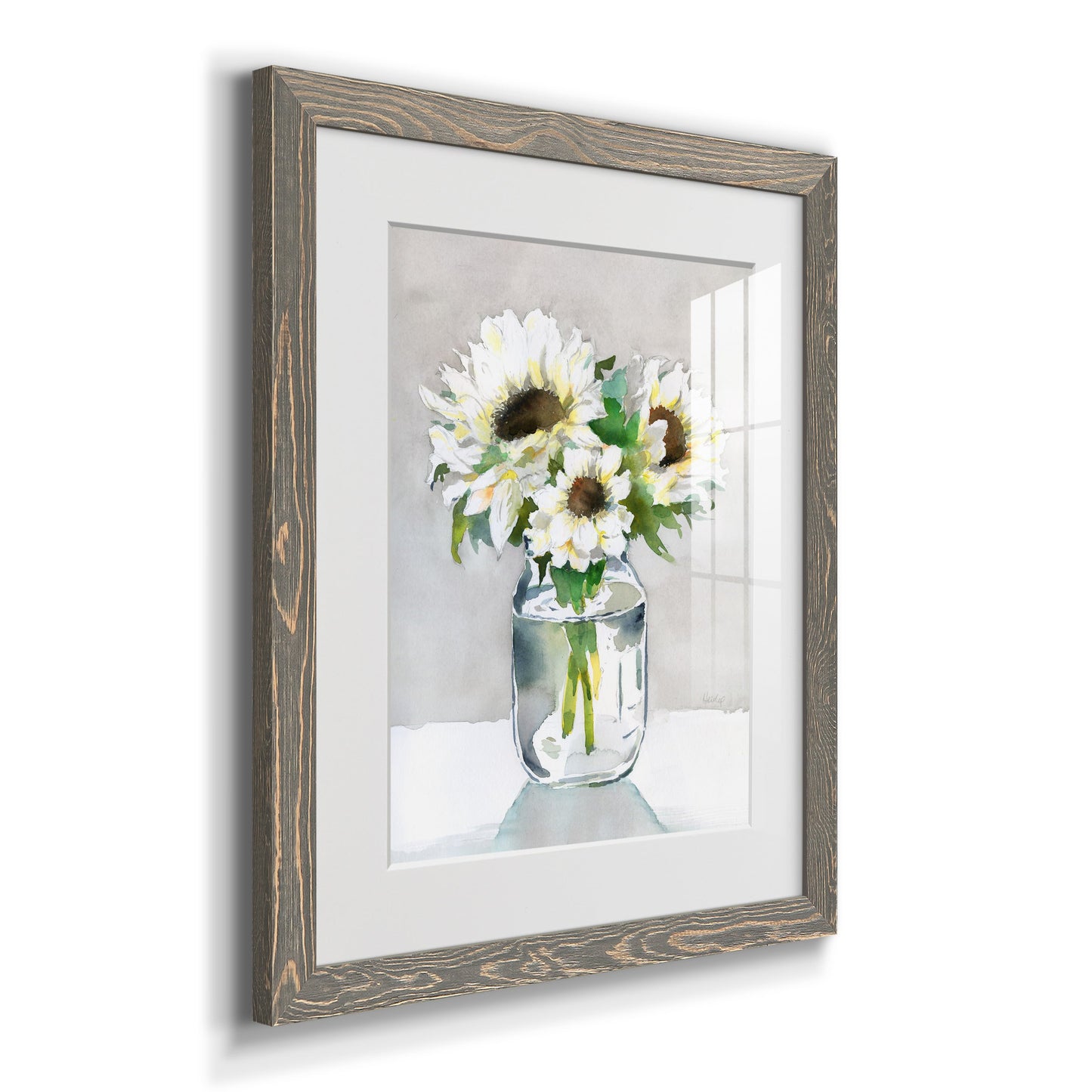 Sunflower II - Premium Framed Print - Distressed Barnwood Frame - Ready to Hang