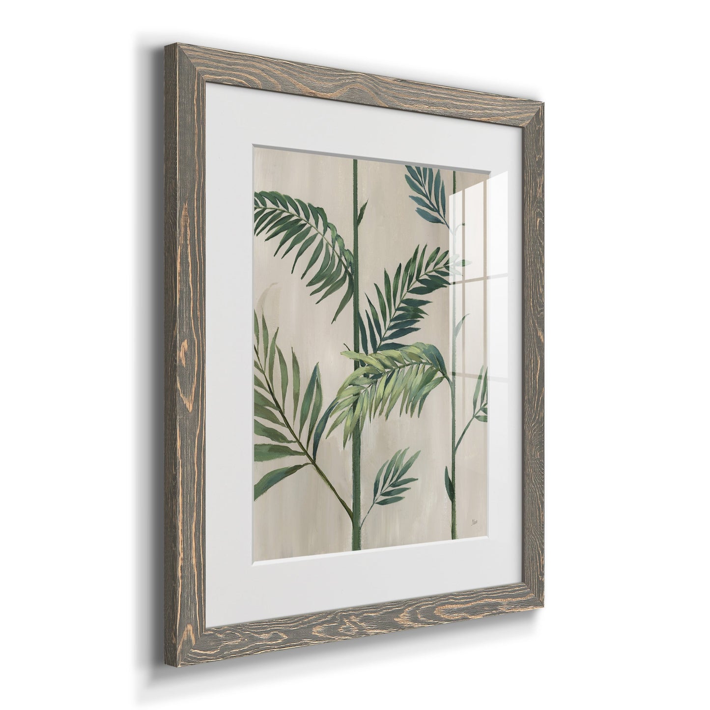 Modern Fronds II - Premium Framed Print - Distressed Barnwood Frame - Ready to Hang