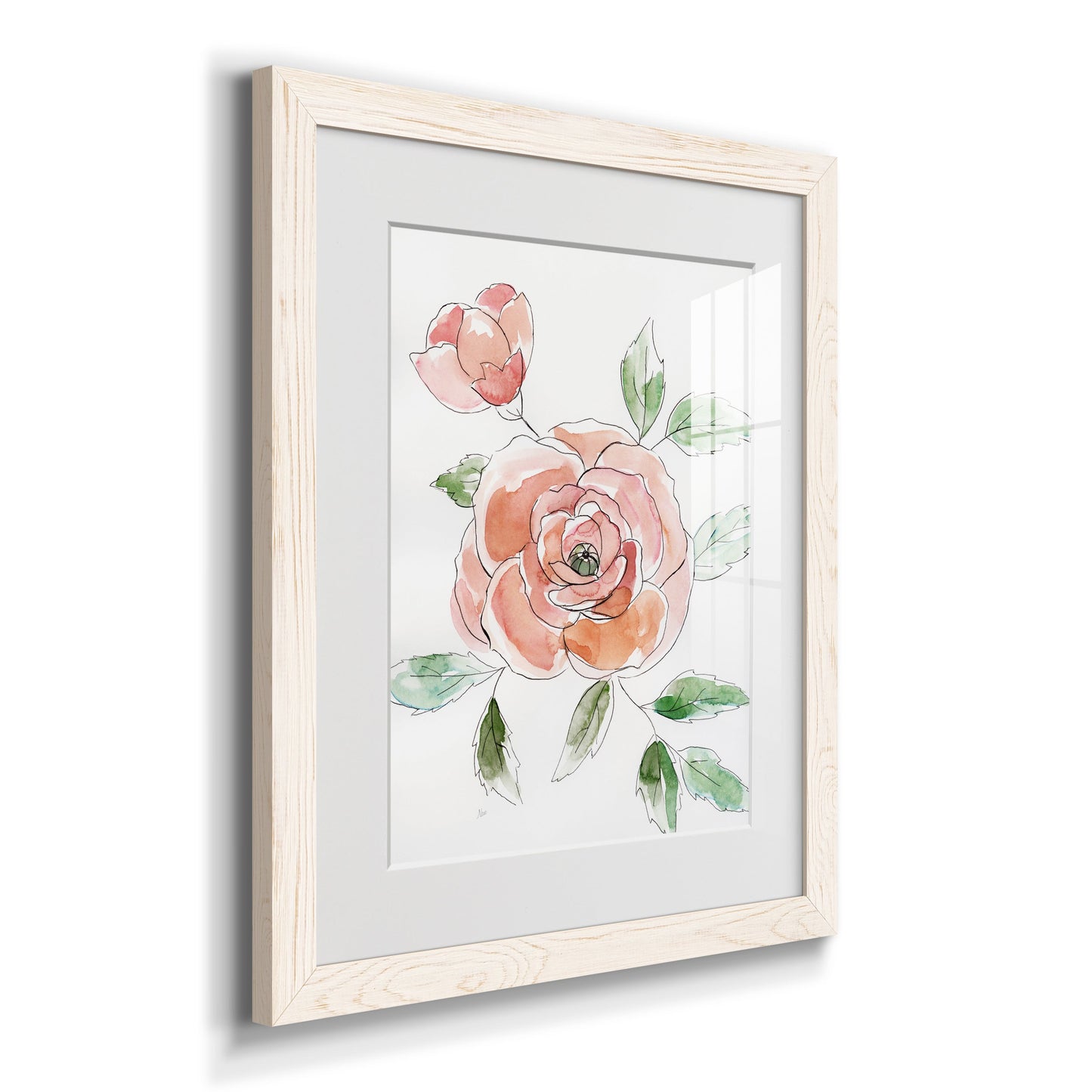 Rose Contour - Barnwood Framed Art Print