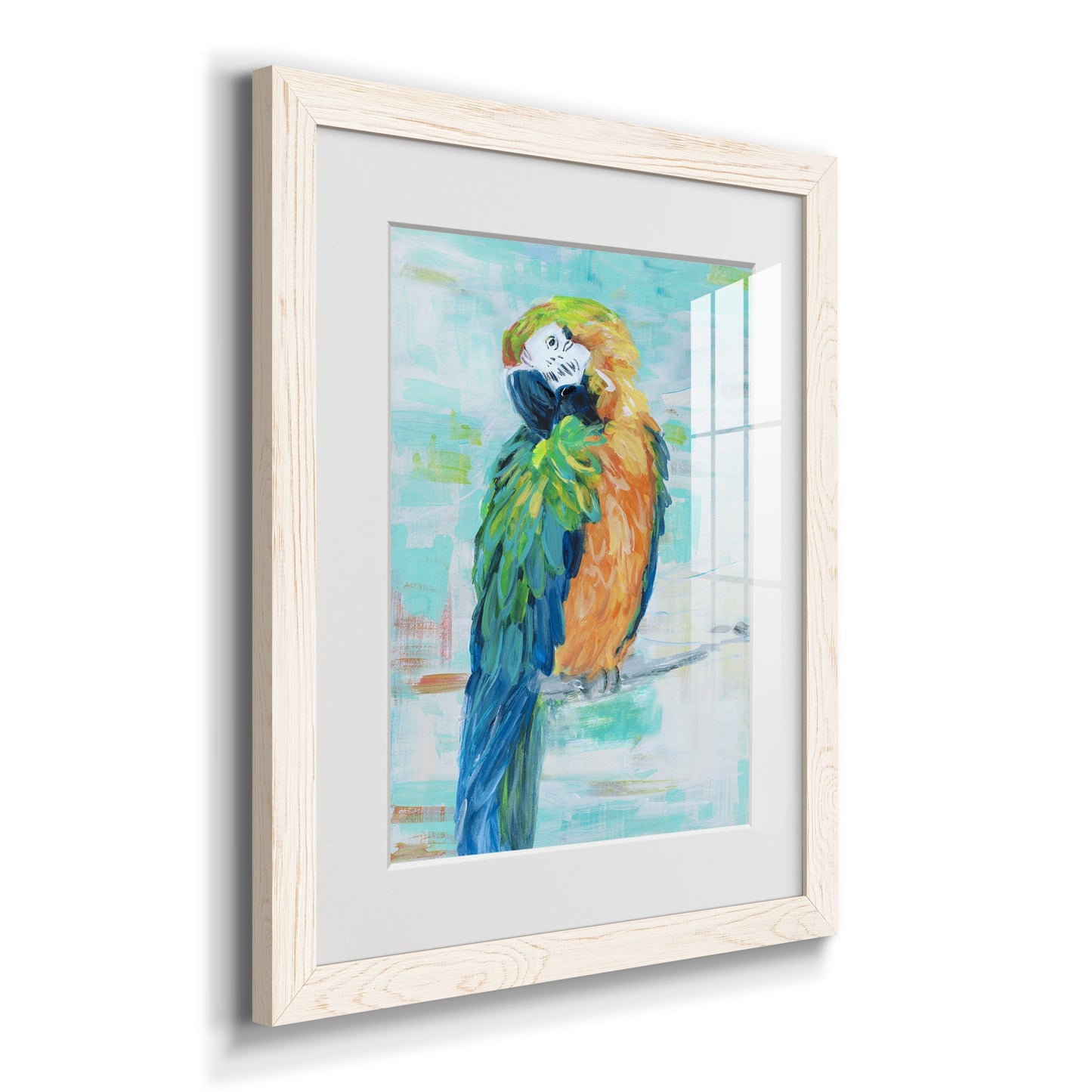 Island Parrot II - Premium Framed Print - Distressed Barnwood Frame - Ready to Hang