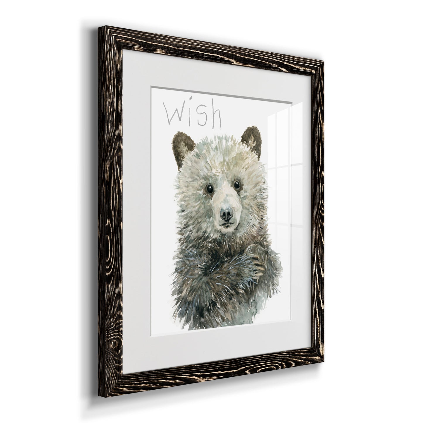 Forest Fur Baby Bear - Premium Framed Print - Distressed Barnwood Frame - Ready to Hang