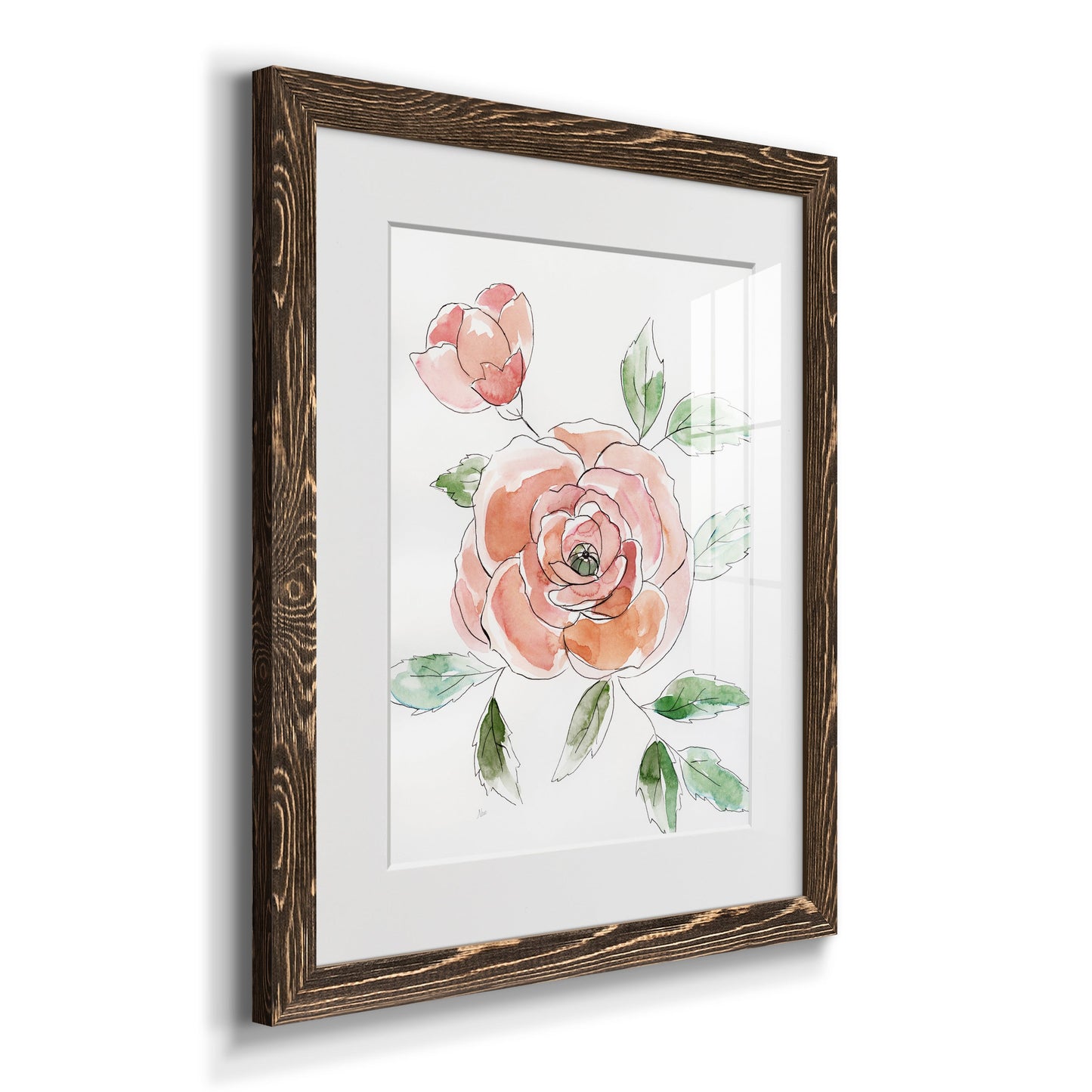 Rose Contour - Barnwood Framed Art Print