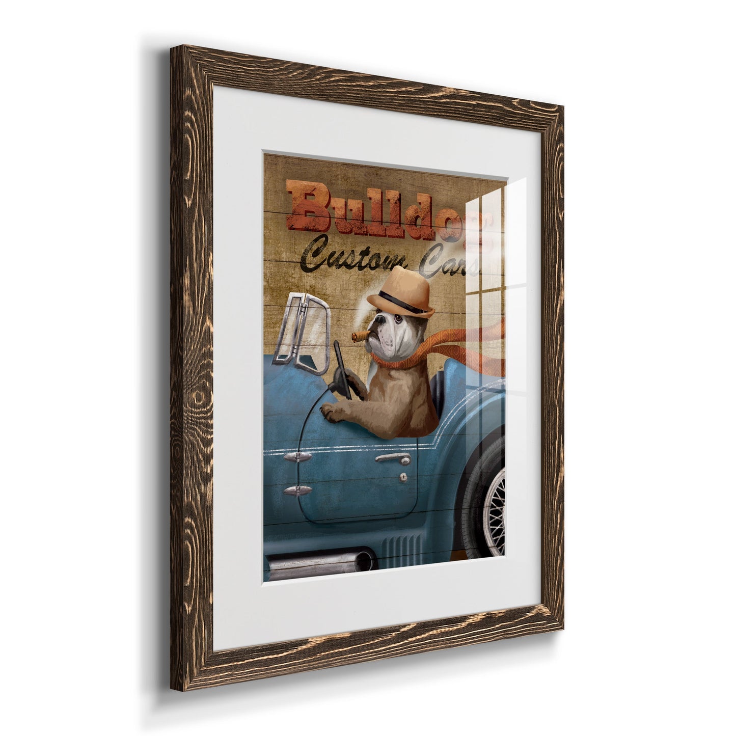 Bulldog Custom Cars - Premium Framed Print - Distressed Barnwood Frame - Ready to Hang