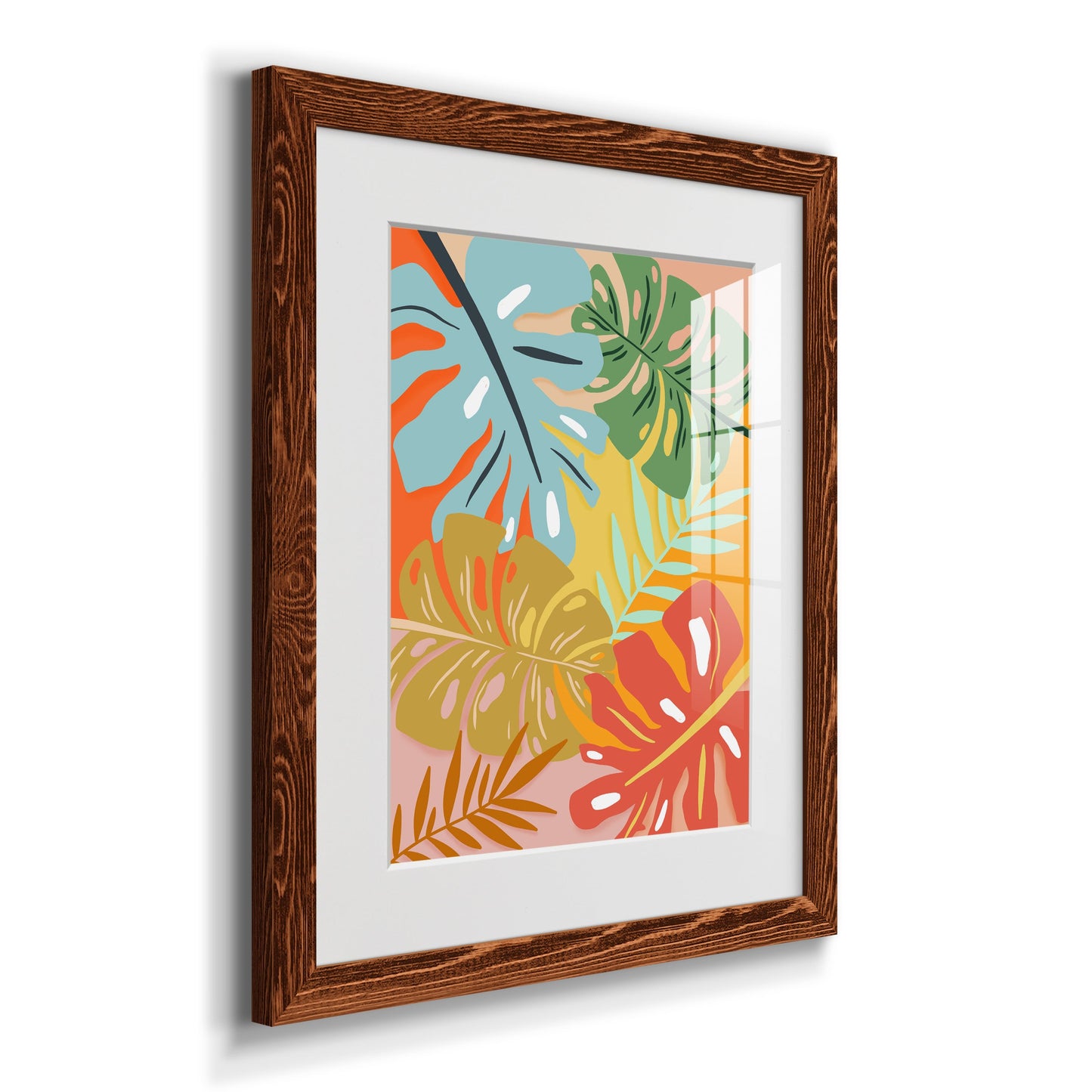 Tropical Foliage I - Premium Framed Print - Distressed Barnwood Frame - Ready to Hang