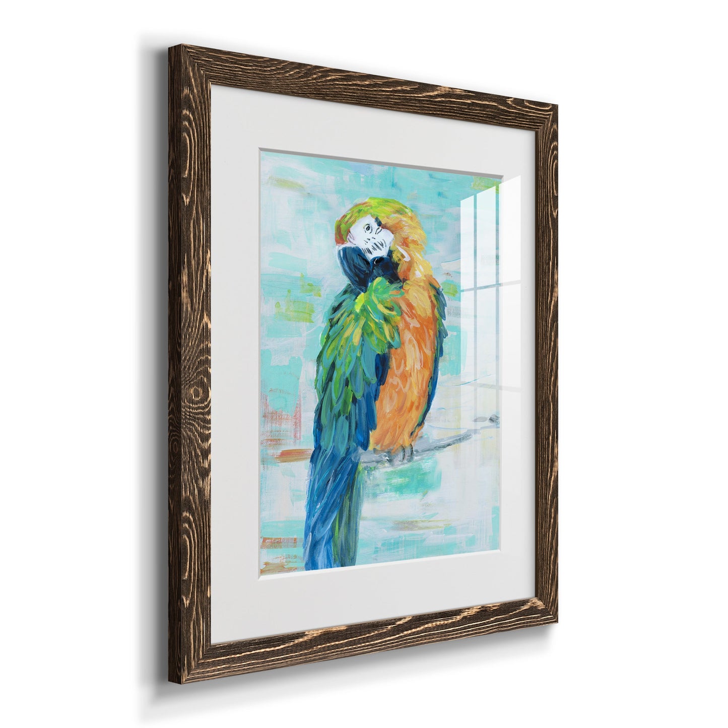 Island Parrot II - Premium Framed Print - Distressed Barnwood Frame - Ready to Hang