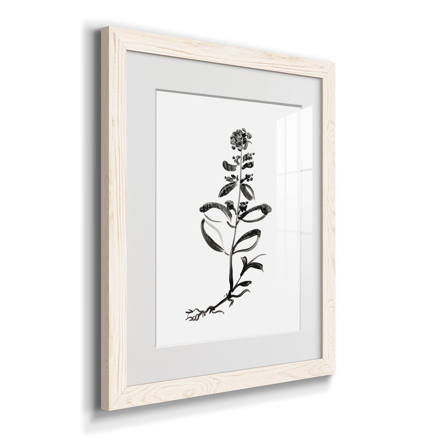 Inky Botanical III - Premium Framed Print - Distressed Barnwood Frame - Ready to Hang