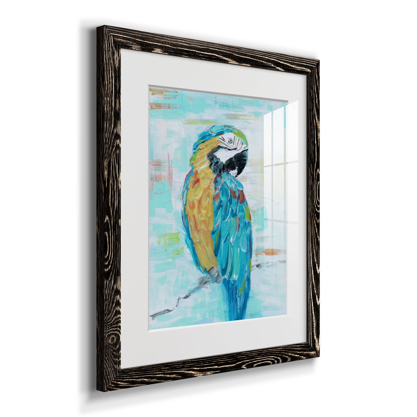 Island Parrot I - Premium Framed Print - Distressed Barnwood Frame - Ready to Hang