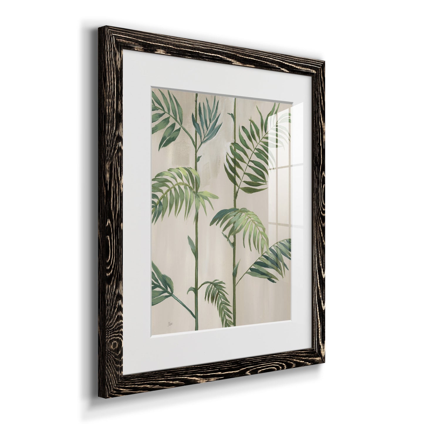 Modern Fronds I - Premium Framed Print - Distressed Barnwood Frame - Ready to Hang