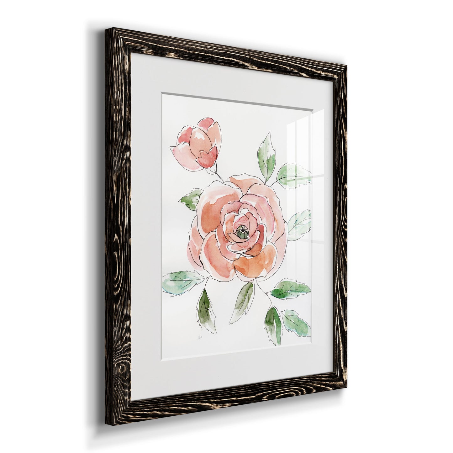 Rose Contour - Barnwood Framed Art Print