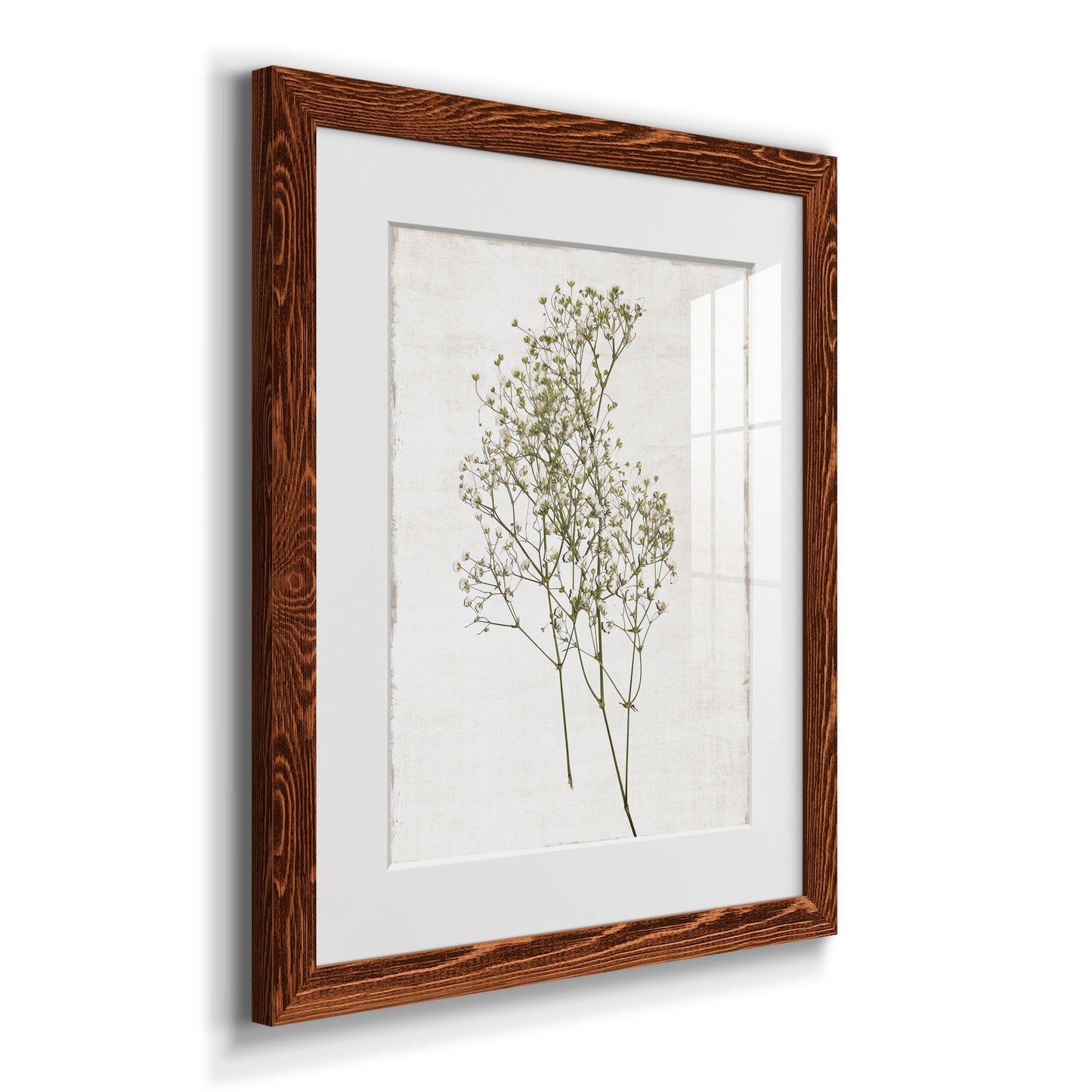 Farmhouse Pressed Flower I - Premium Framed Print - Distressed Barnwood Frame - Ready to Hang