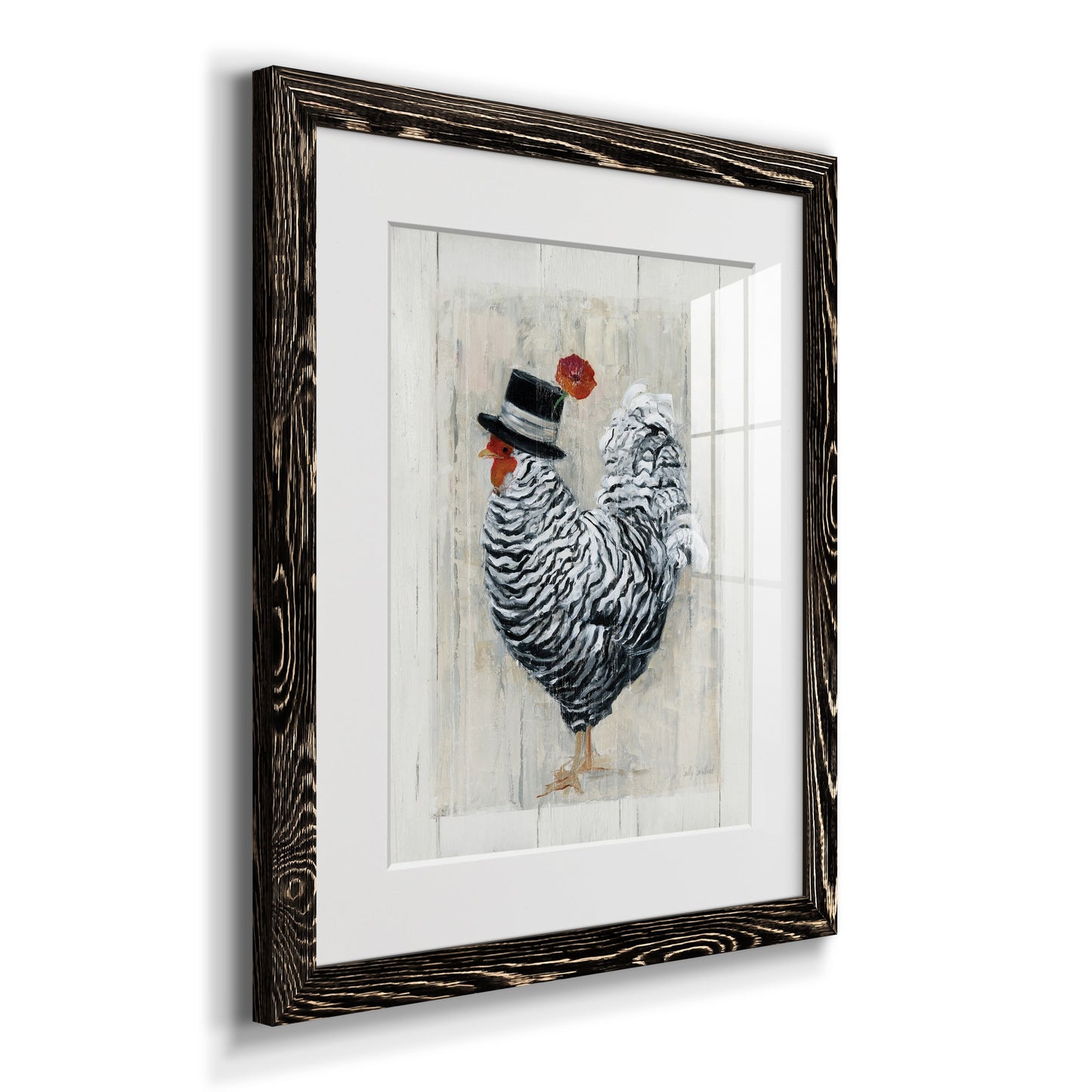 Sunday Best Rooster - Premium Framed Print - Distressed Barnwood Frame - Ready to Hang