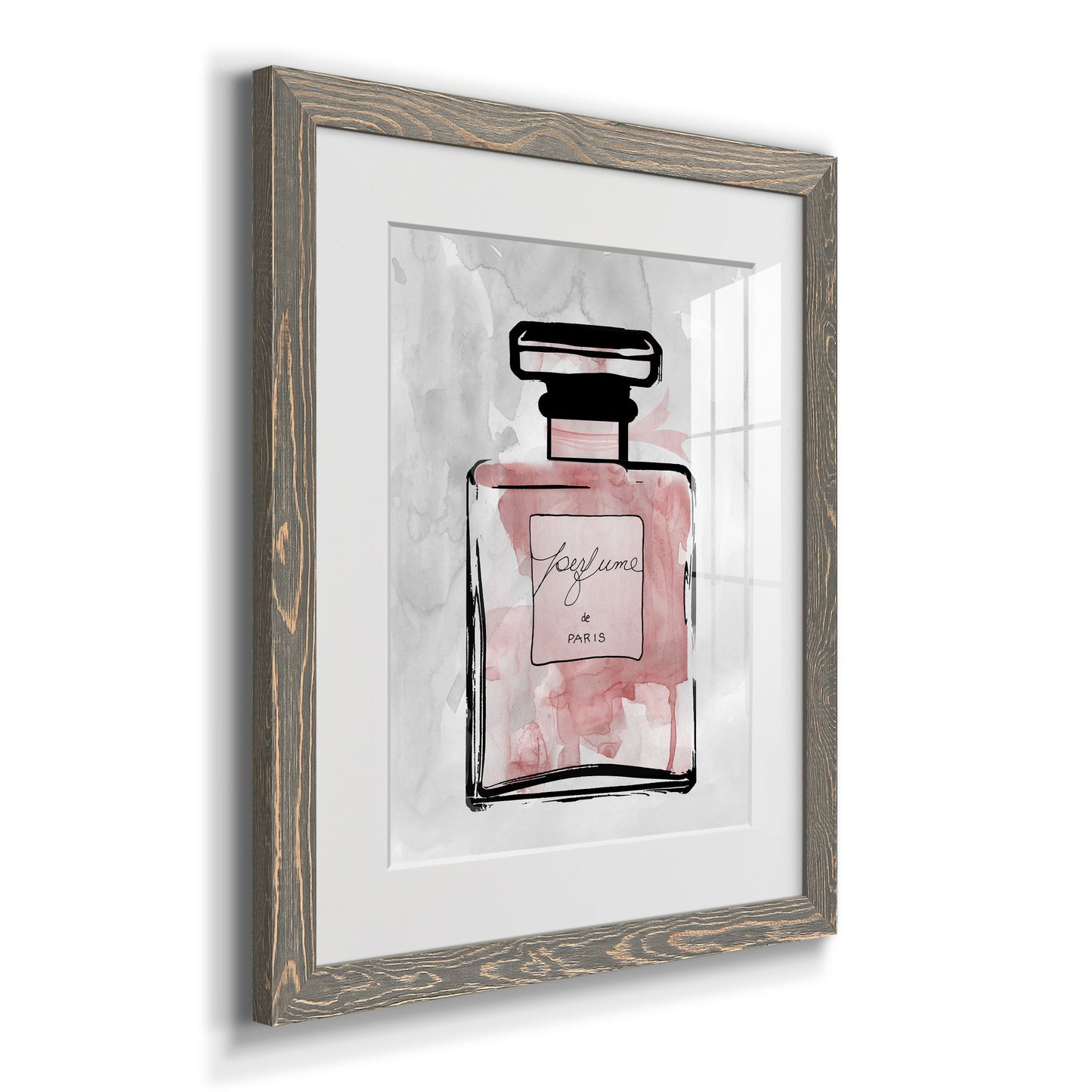 Blush Wash Perfume - Premium Framed Print - Distressed Barnwood Frame - Ready to Hang