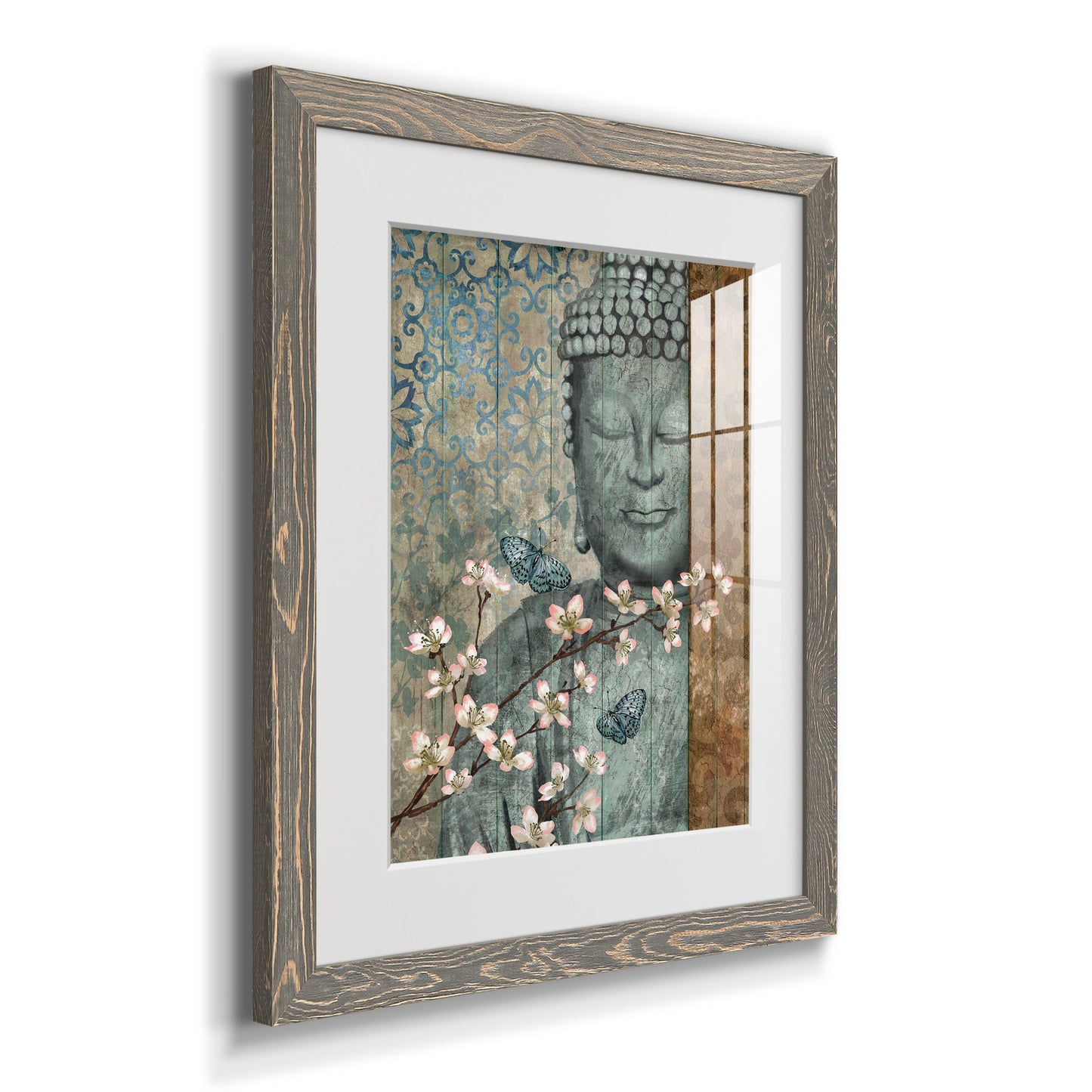 Buddha - Premium Framed Print - Distressed Barnwood Frame - Ready to Hang