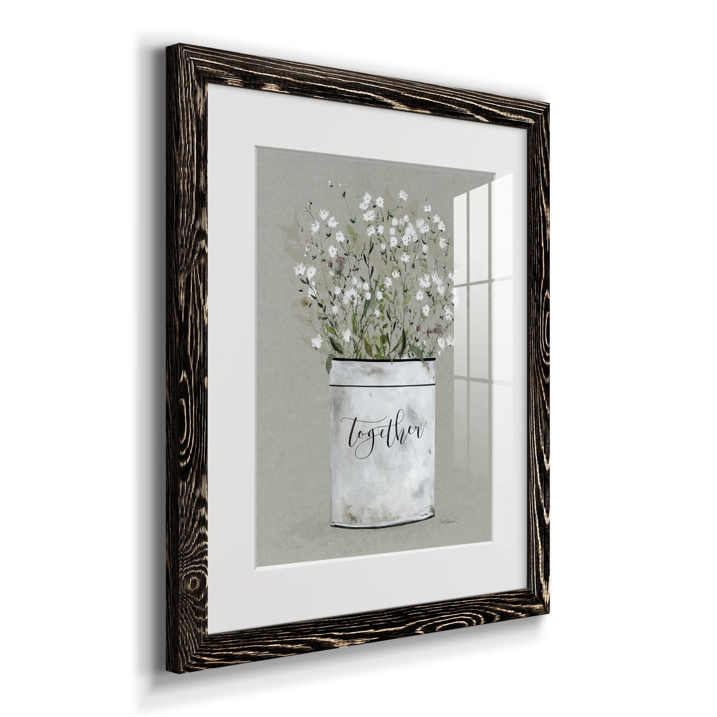 Bouquet of Grace Bucket Together - Premium Framed Print - Distressed Barnwood Frame - Ready to Hang