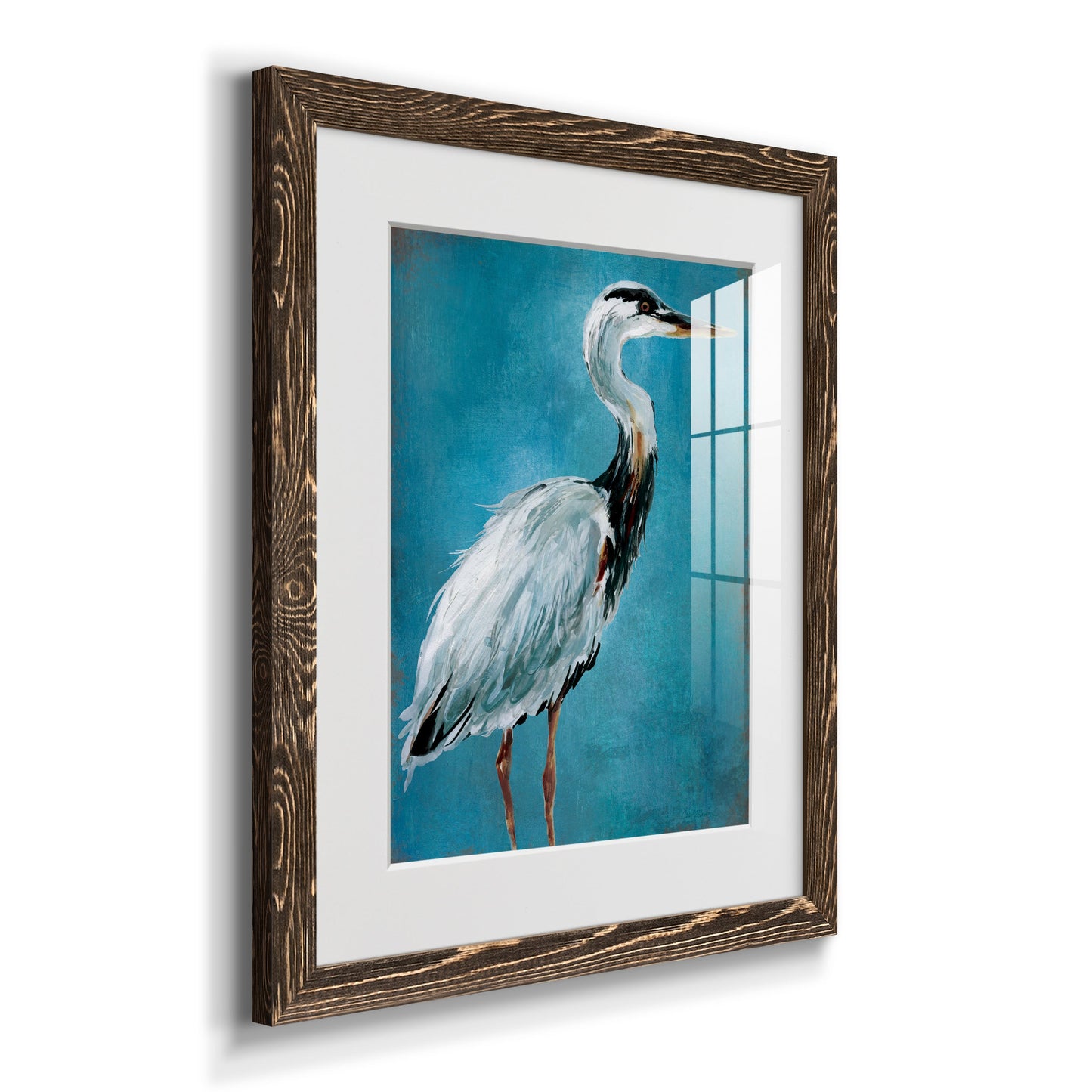 Great Blue Heron I - Premium Framed Print - Distressed Barnwood Frame - Ready to Hang