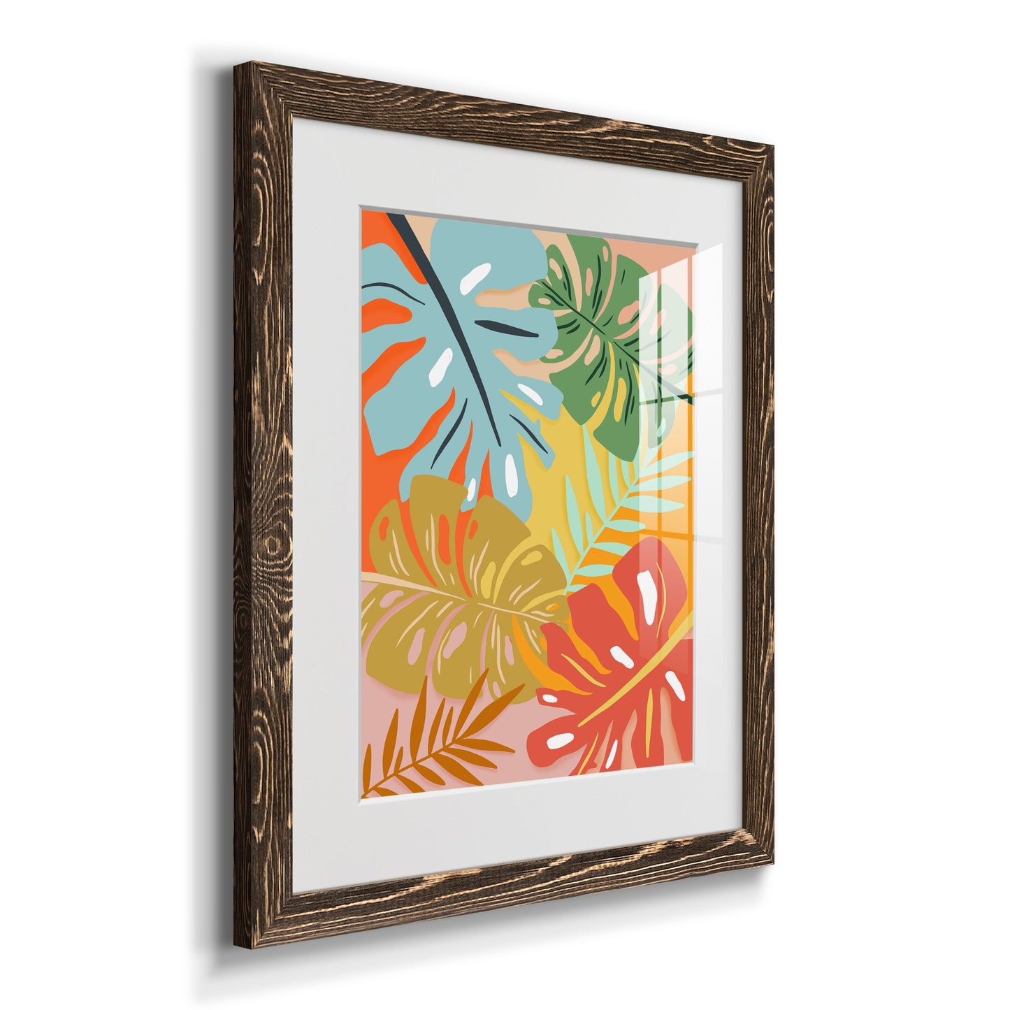 Tropical Foliage I - Premium Framed Print - Distressed Barnwood Frame - Ready to Hang