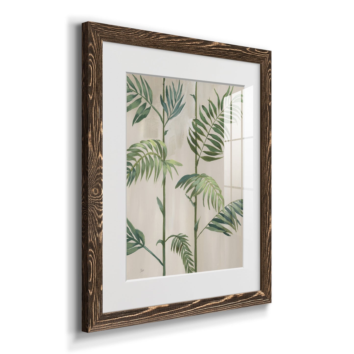 Modern Fronds I - Premium Framed Print - Distressed Barnwood Frame - Ready to Hang