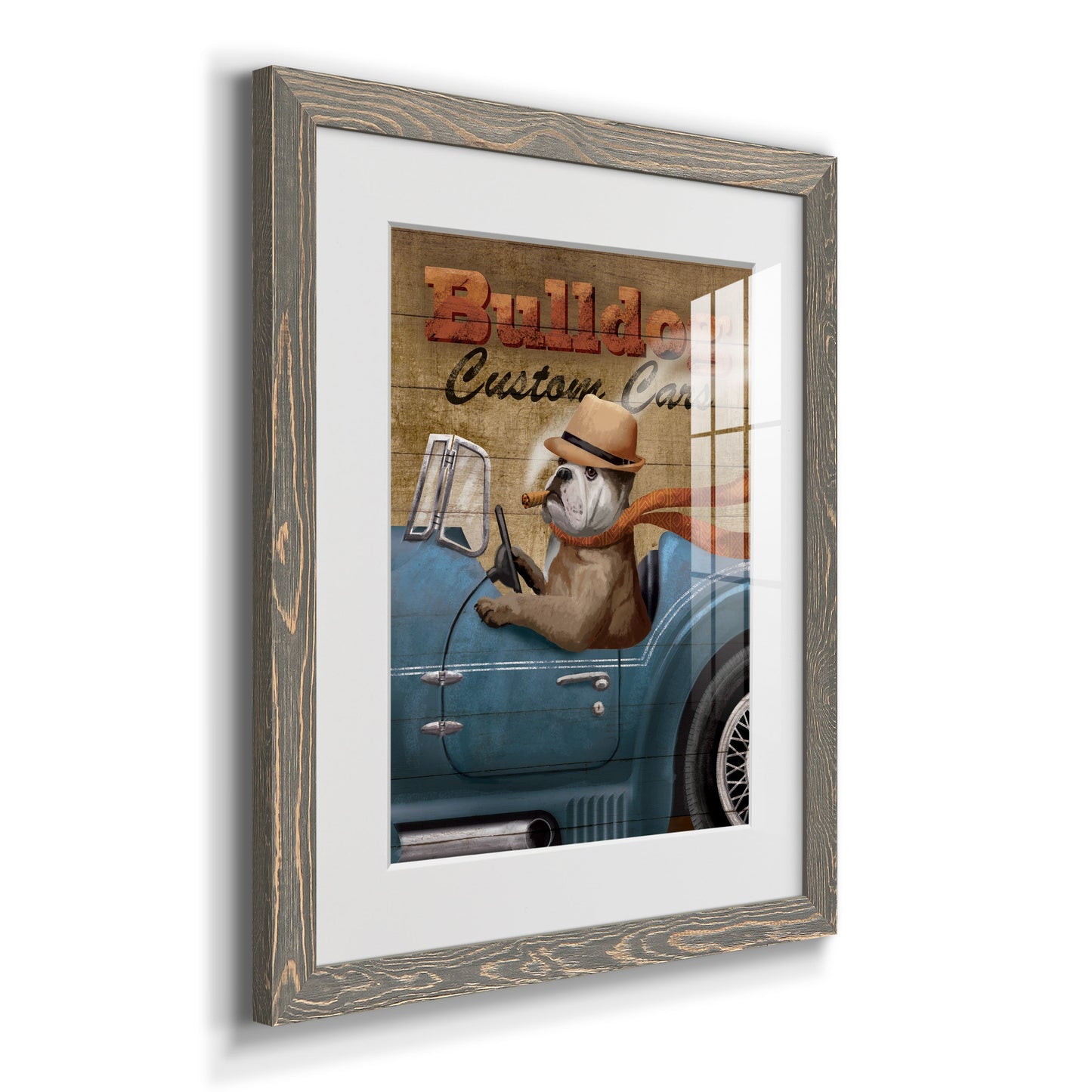 Bulldog Custom Cars - Premium Framed Print - Distressed Barnwood Frame - Ready to Hang