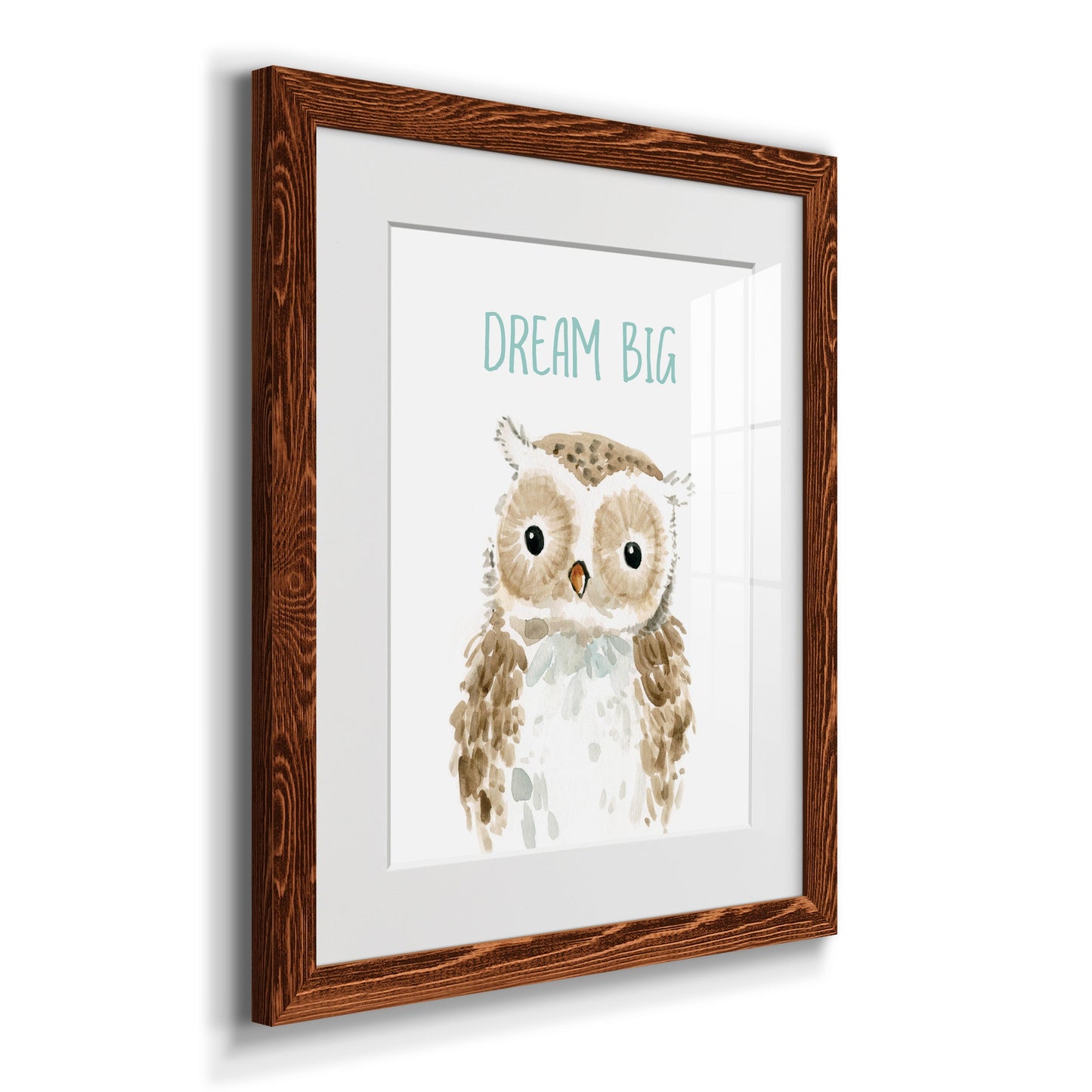 Dream Big Owl - Premium Framed Print - Distressed Barnwood Frame - Ready to Hang