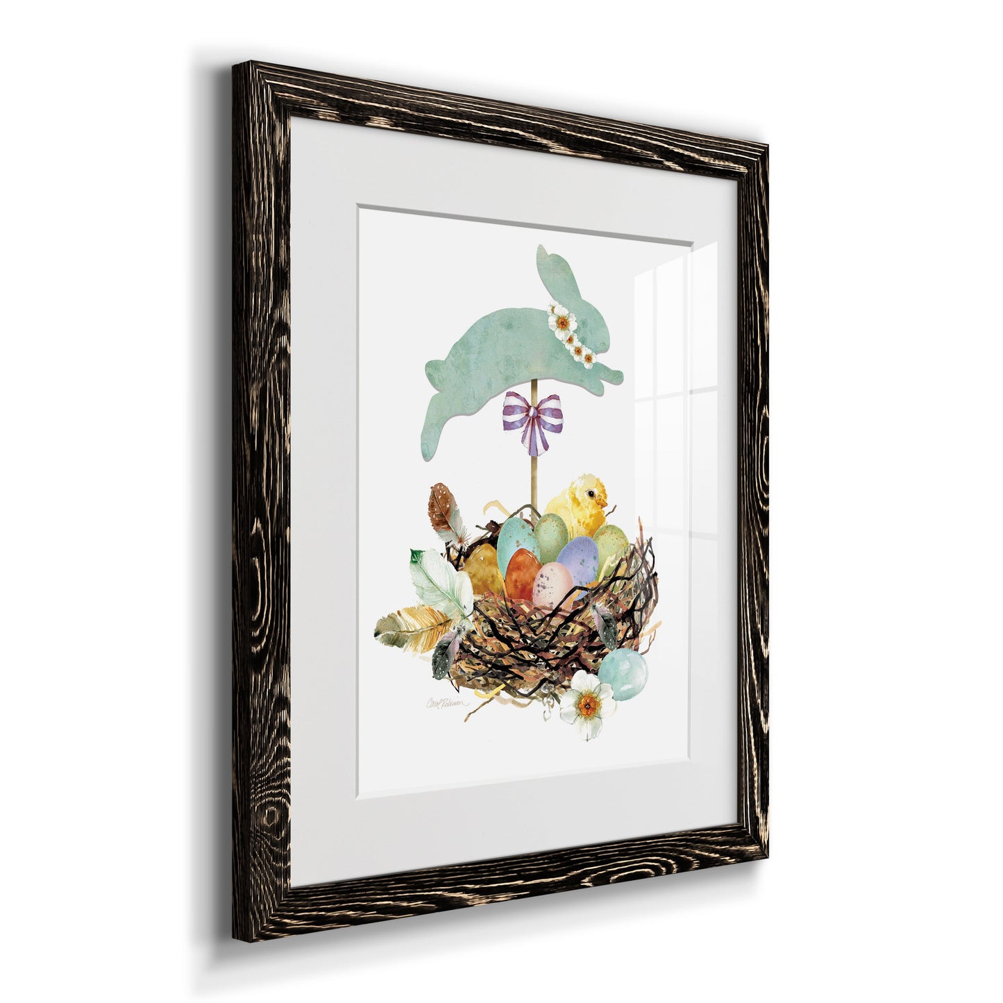 Bunny Hop - Premium Framed Print - Distressed Barnwood Frame - Ready to Hang